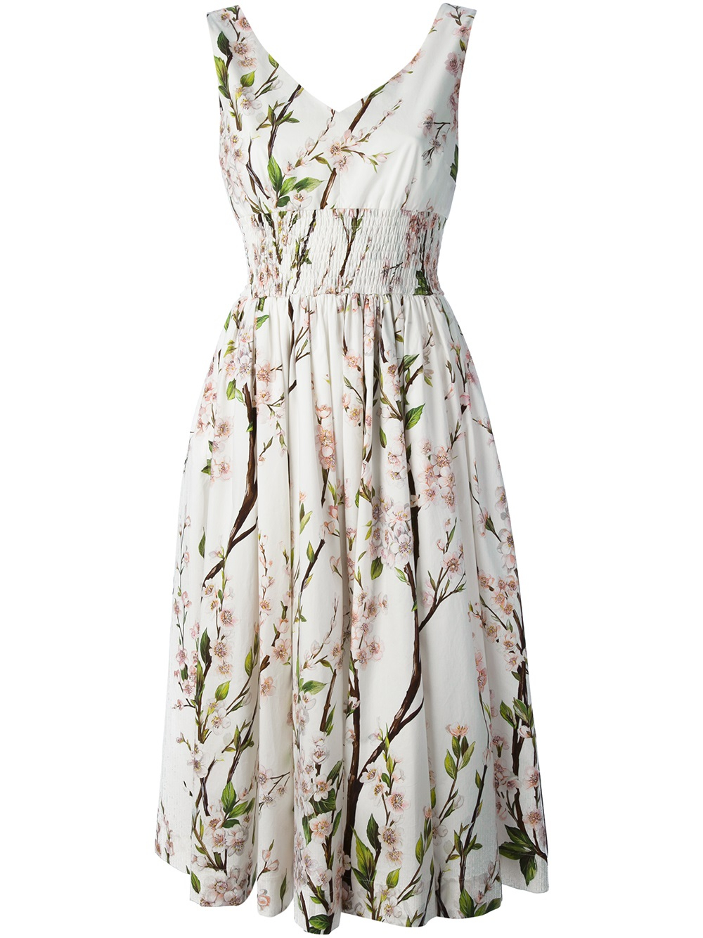 Dolce & Gabbana Floral Print Dress in Multicolor (white) | Lyst