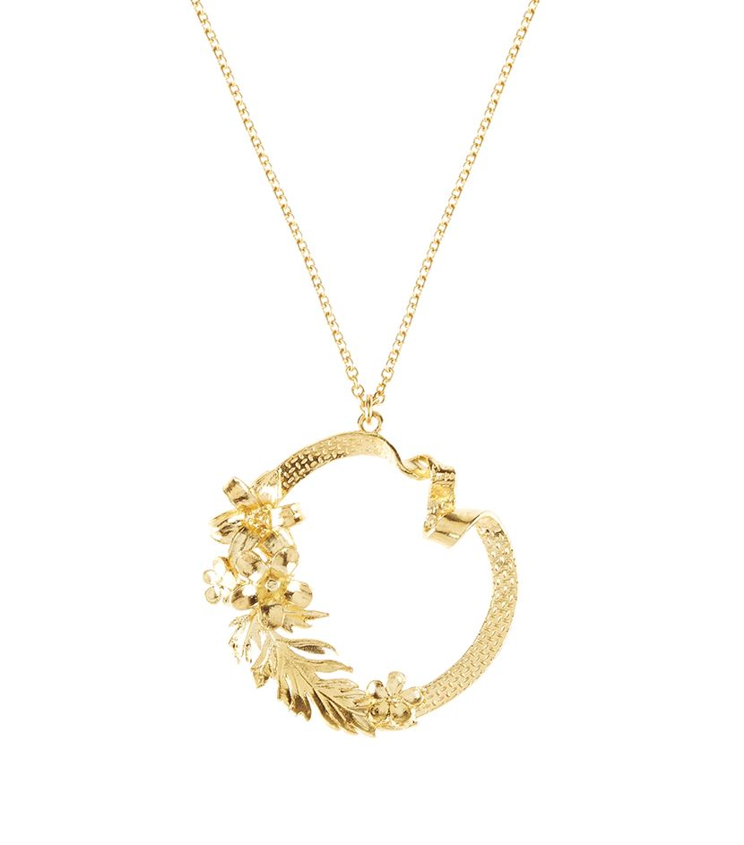 Alex Monroe Ribbon Loop Necklace in Metallic Lyst