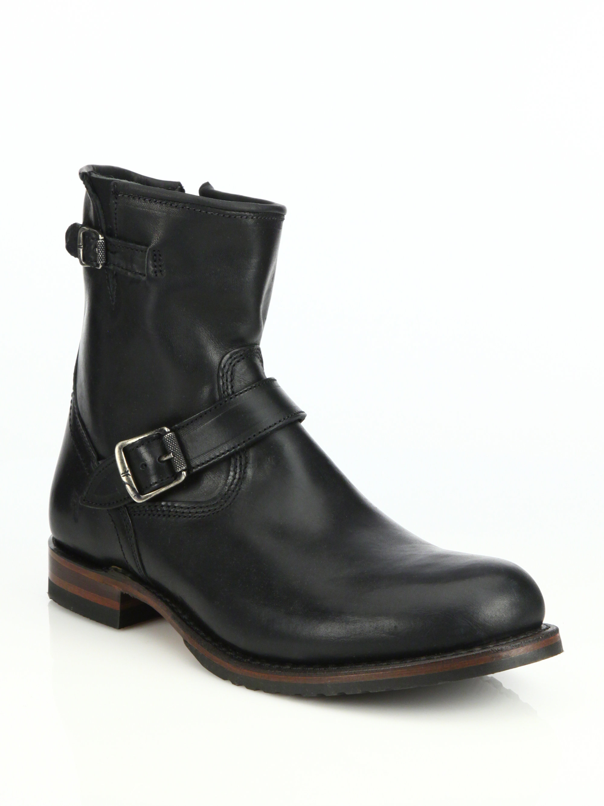 Frye Logan Engineer Zip Boots in Black for Men | Lyst