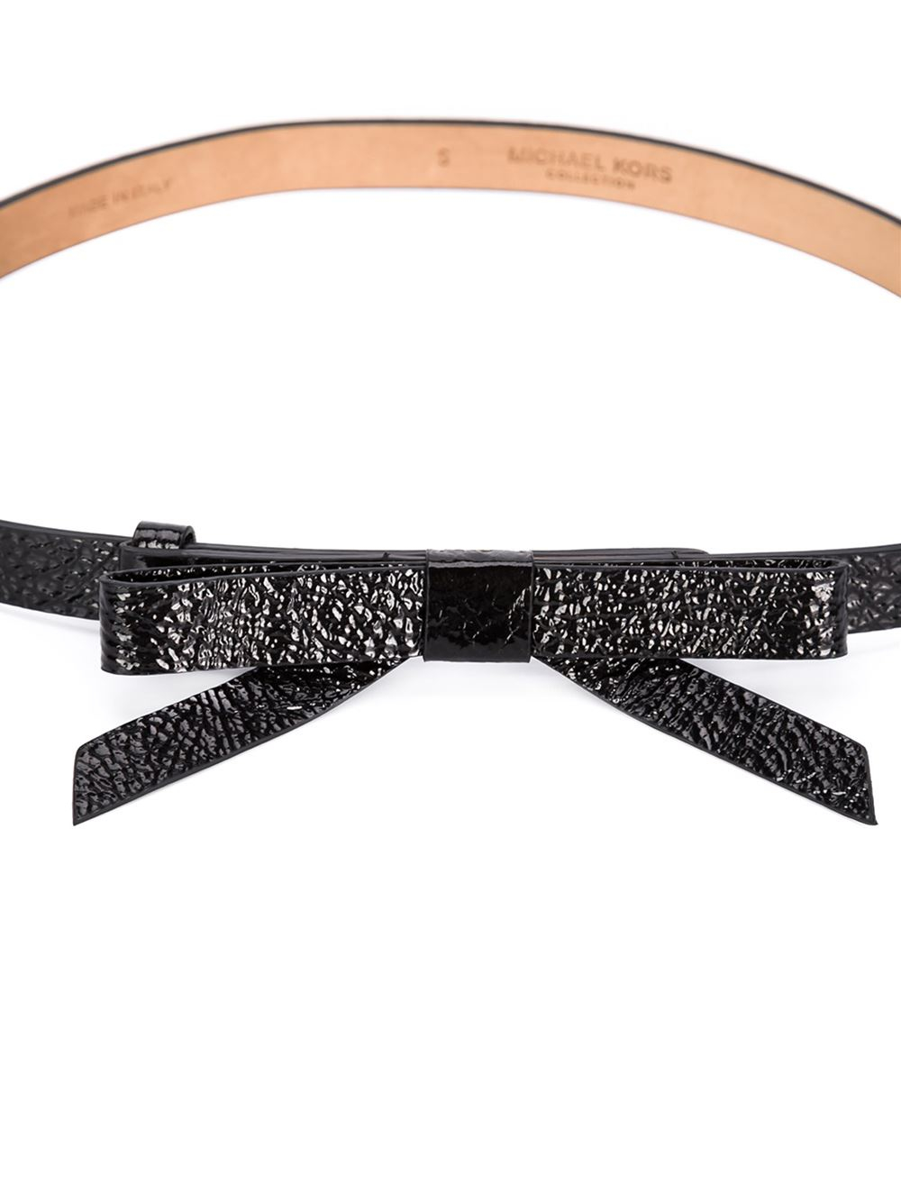 Michael Kors Skinny Bow Belt in Black | Lyst