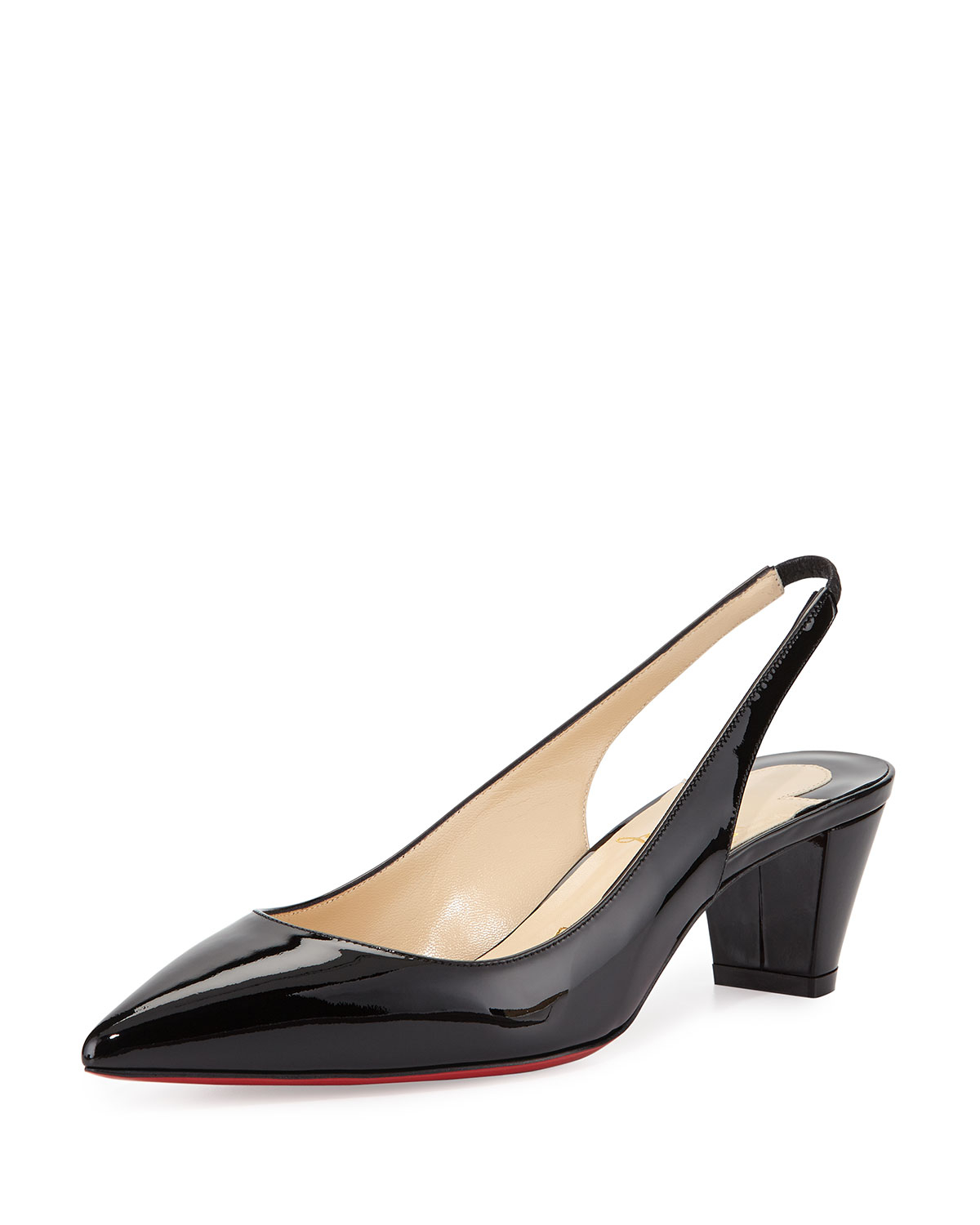 Christian louboutin Karelli Slingback Red Sole Pump in Black (red ...