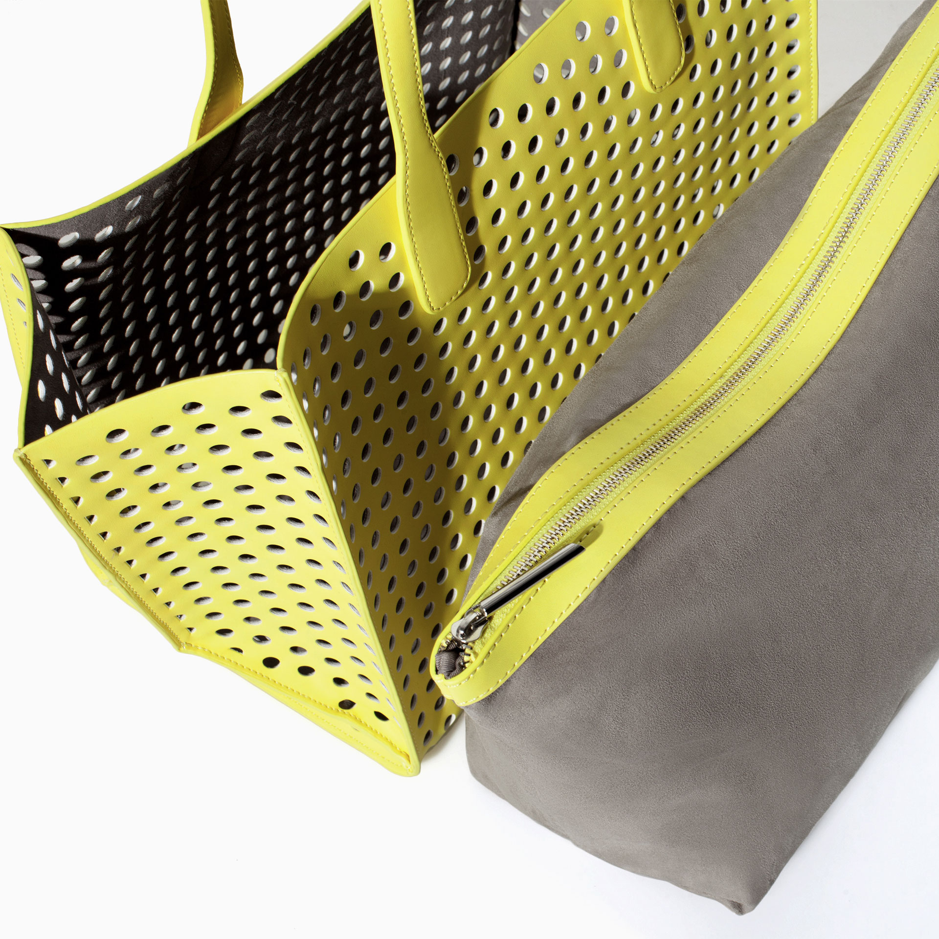 Zara Yellow Large Perforated Shopper Bag Lyst