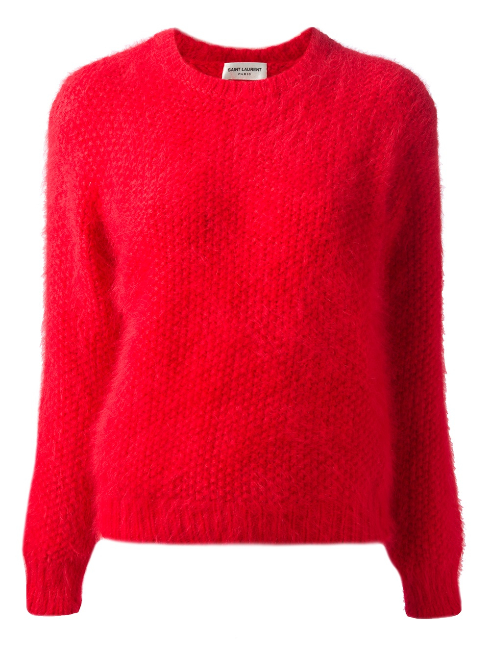 Lyst - Saint Laurent Angora Sweater in Red