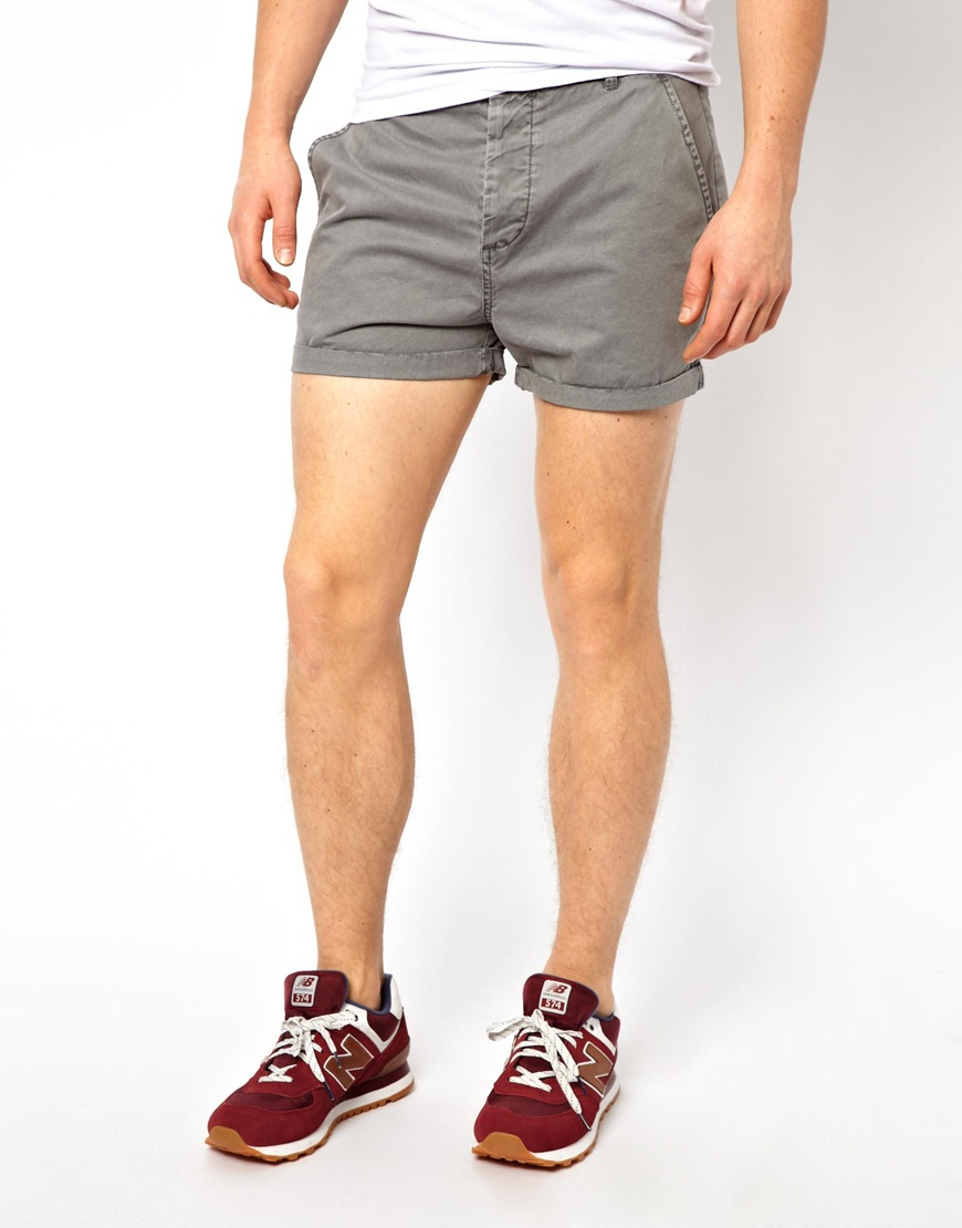 Lyst - Asos Chino Shorts In Shorter Length in Gray for Men