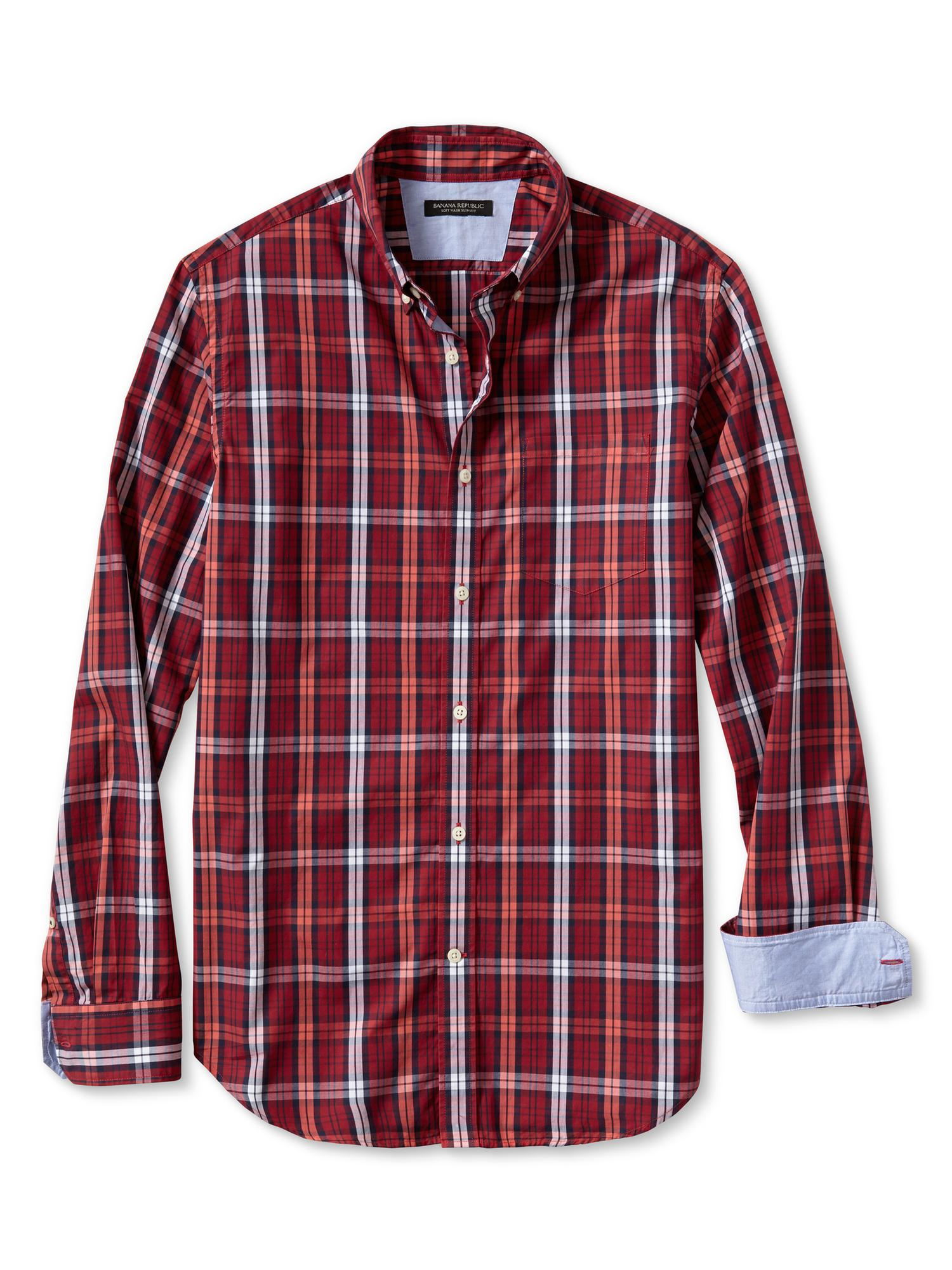 red button down shirts men