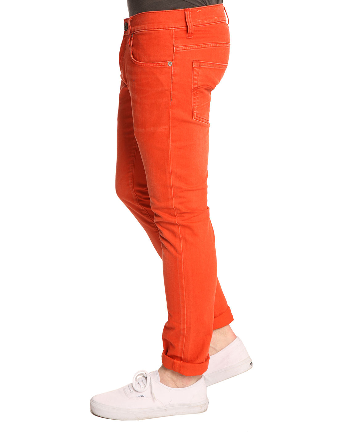 orange skinny jeans