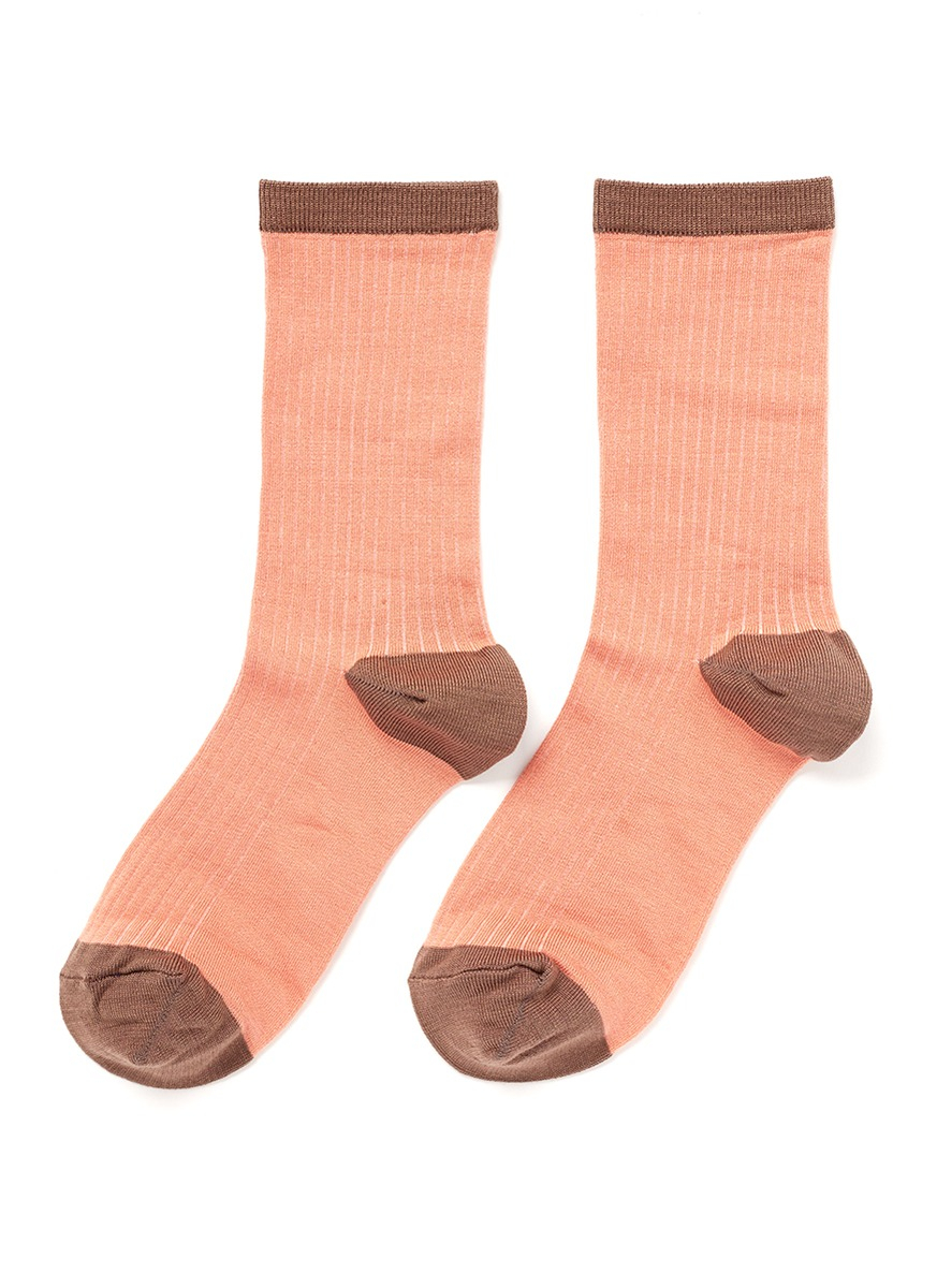 Lyst - Hansel From Basel Colourblock Crew Socks in Orange