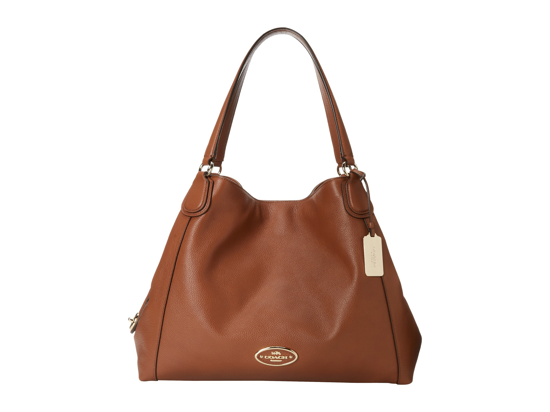 Lyst - Coach Refined Pebbled Leather Edie Shoulder Bag in Brown