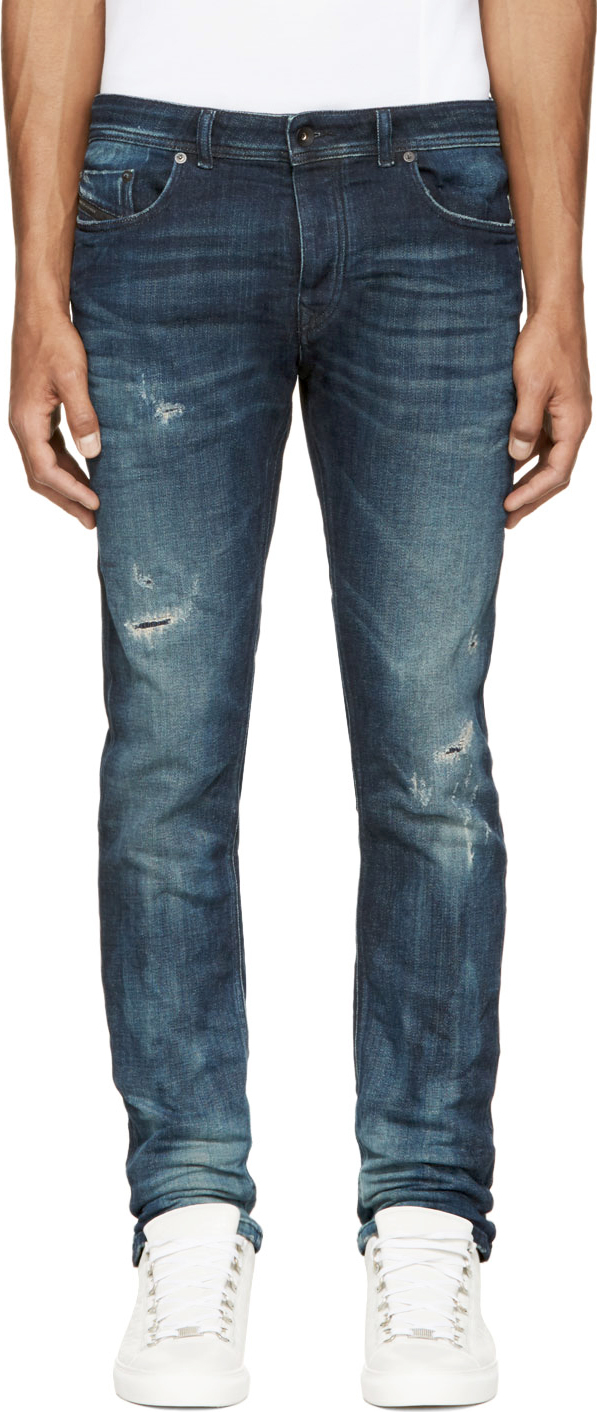 Lyst - Diesel Black Gold Blue Distressed And Creased Type 253 Jeans in ...