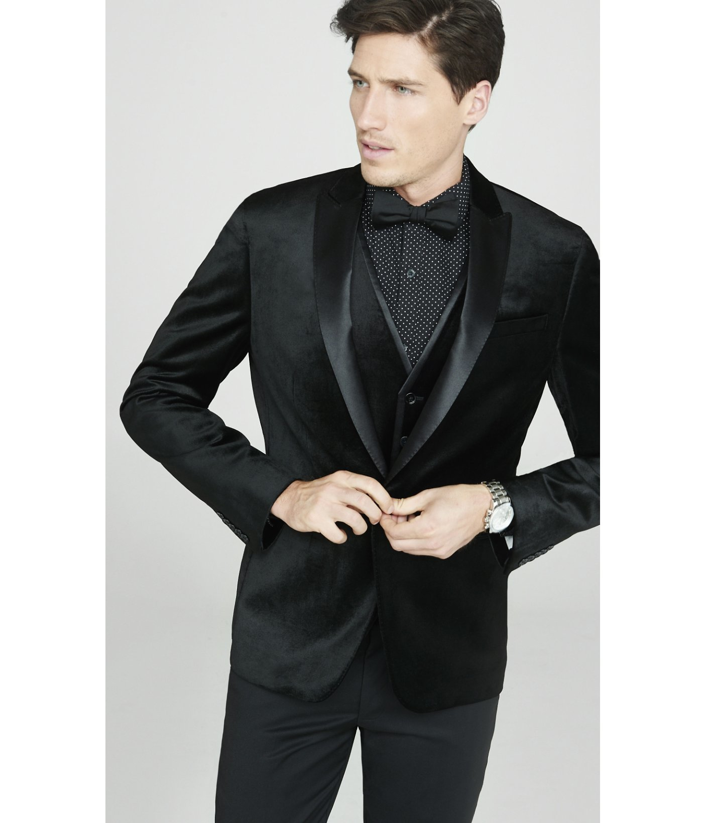 Lyst - Express Slim Photographer Velvet Black Jacket in Black for Men