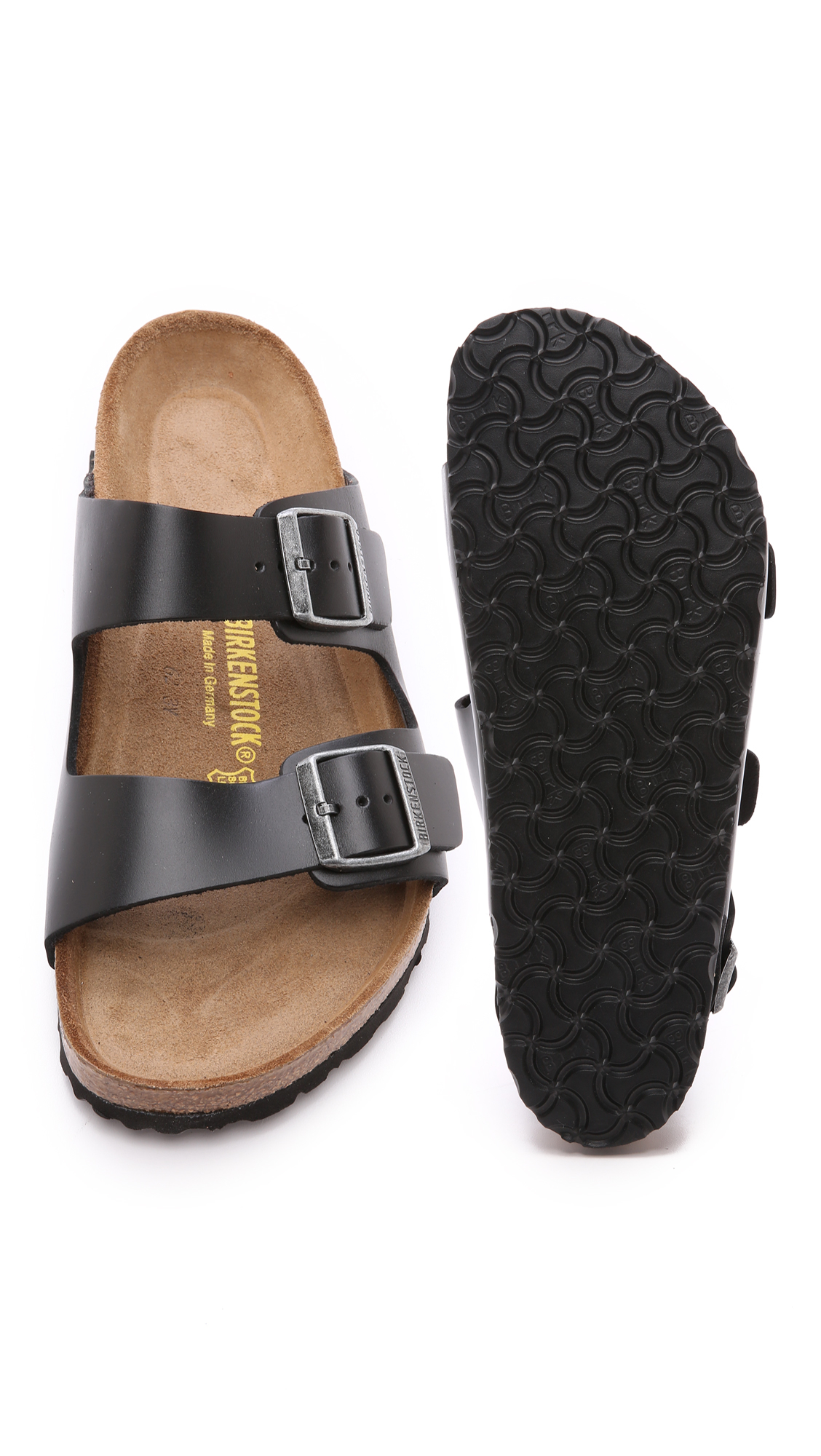 Birkenstock Amalfi Leather Soft Footbed Arizona Sandals In Black For ...