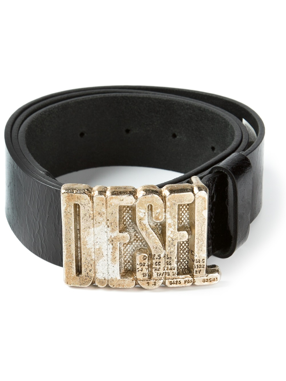 Lyst Diesel Logo Buckle Belt in Black for Men