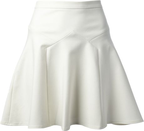 Tibi Pleated A-line Skirt in White | Lyst