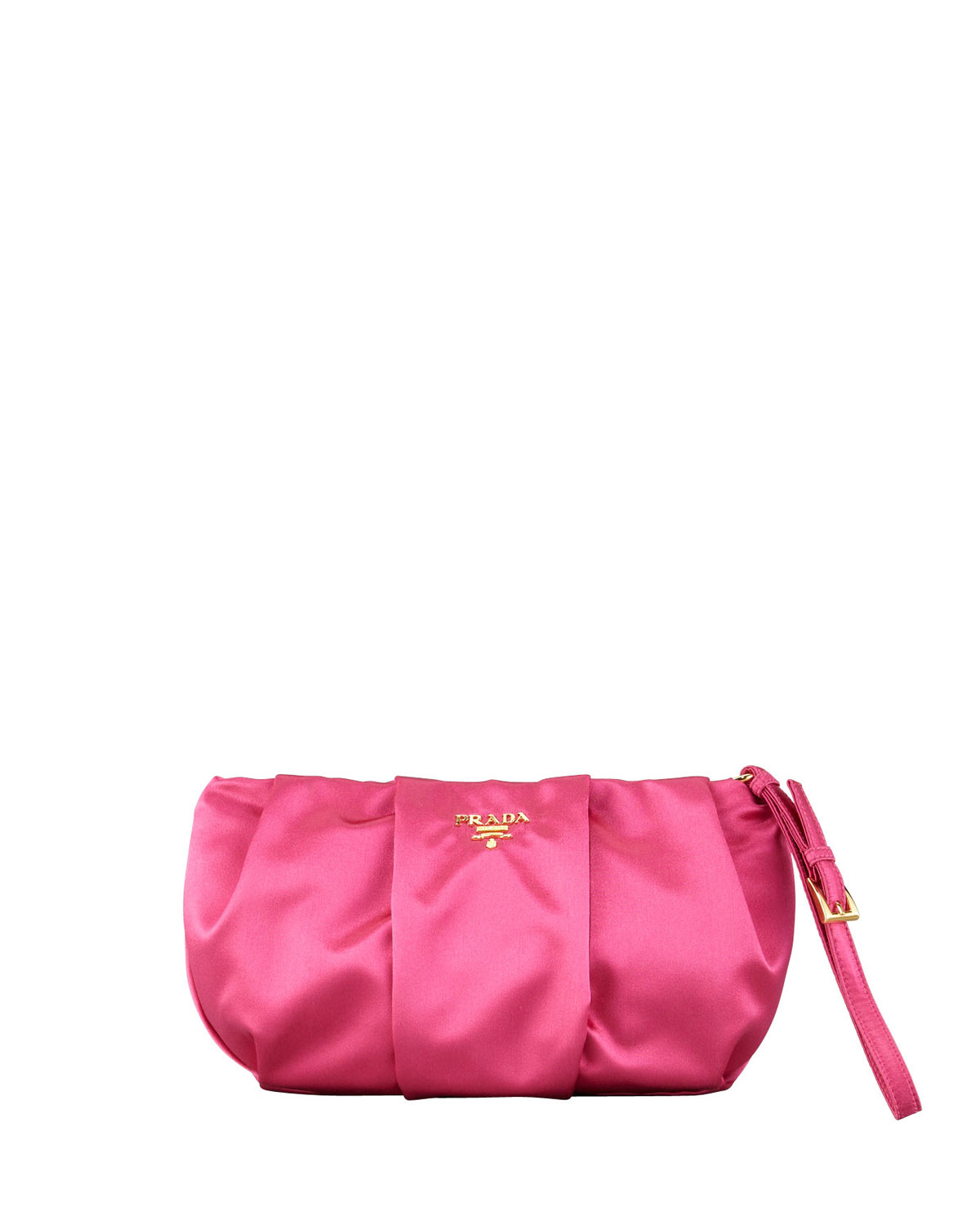 Prada Satin Wristlet Bag in Pink (fuxia) | Lyst  