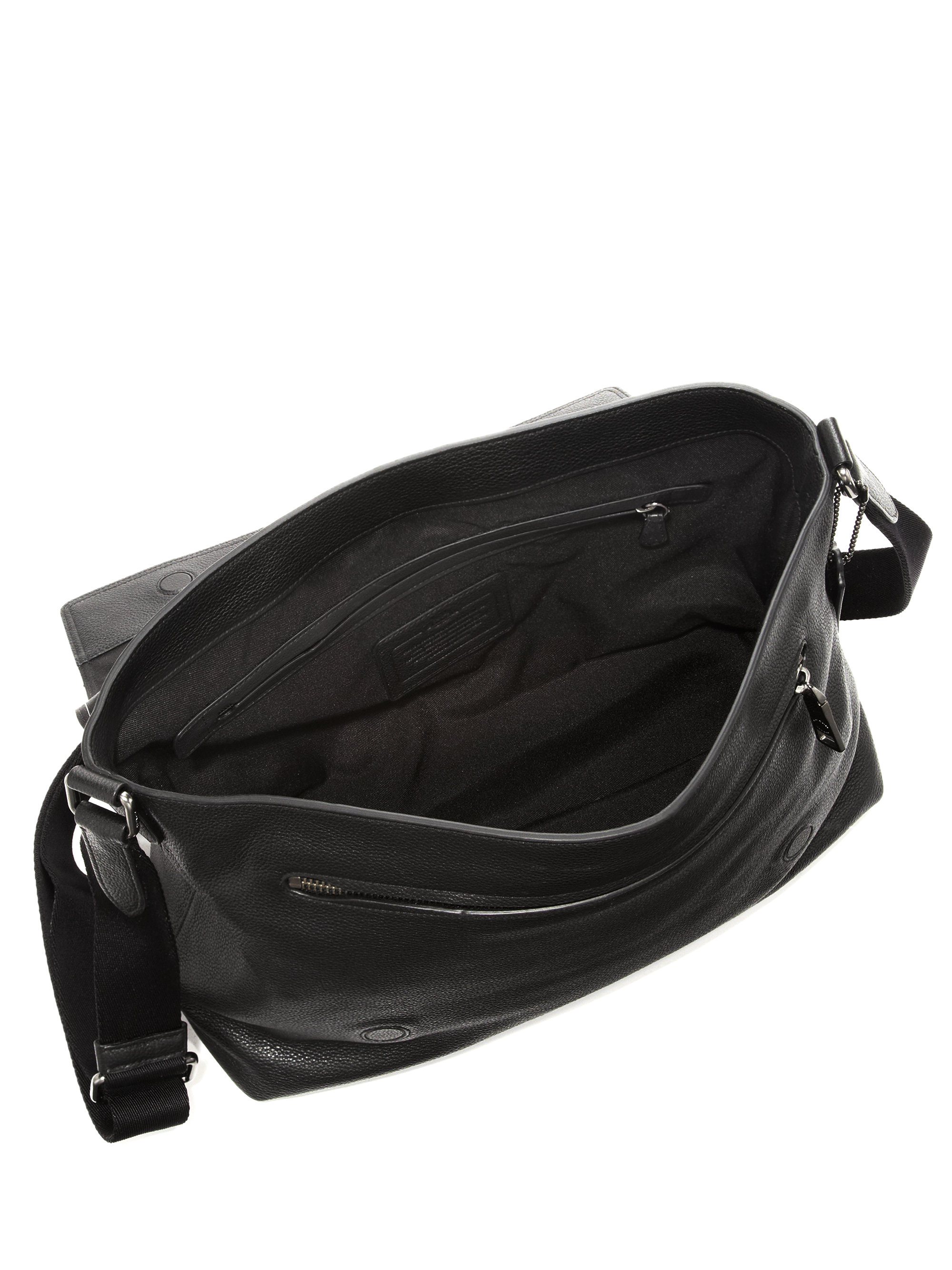 Coach Sullivan Leather Messenger Bag in Black for Men | Lyst