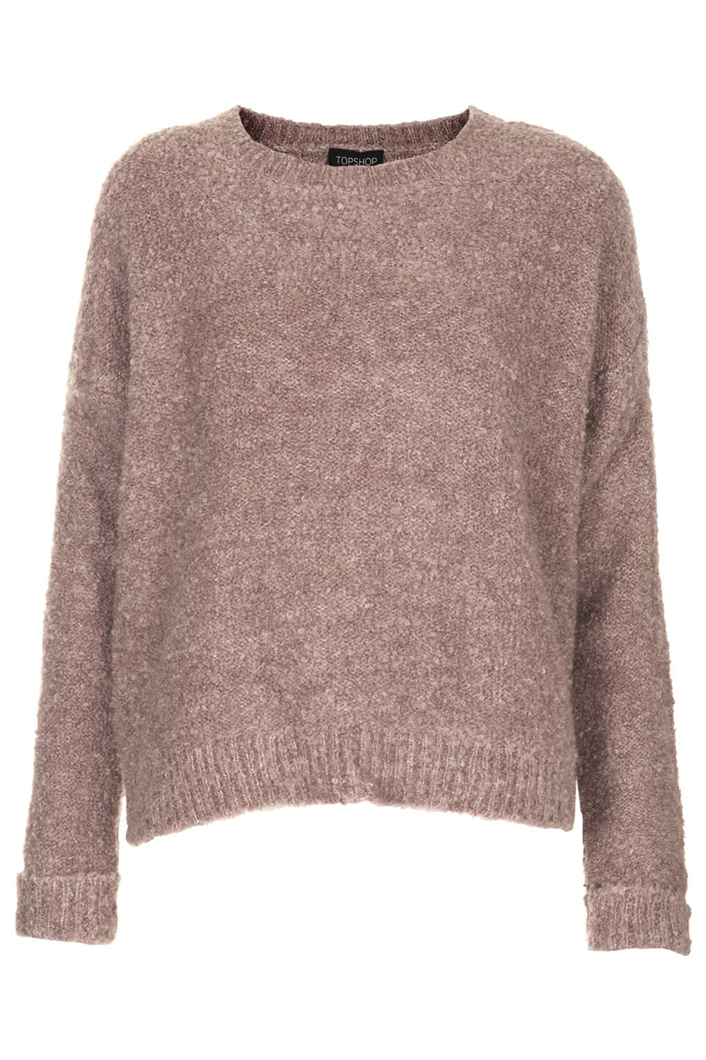 Topshop Boucle Sweater in Brown (Dusty Pink) | Lyst