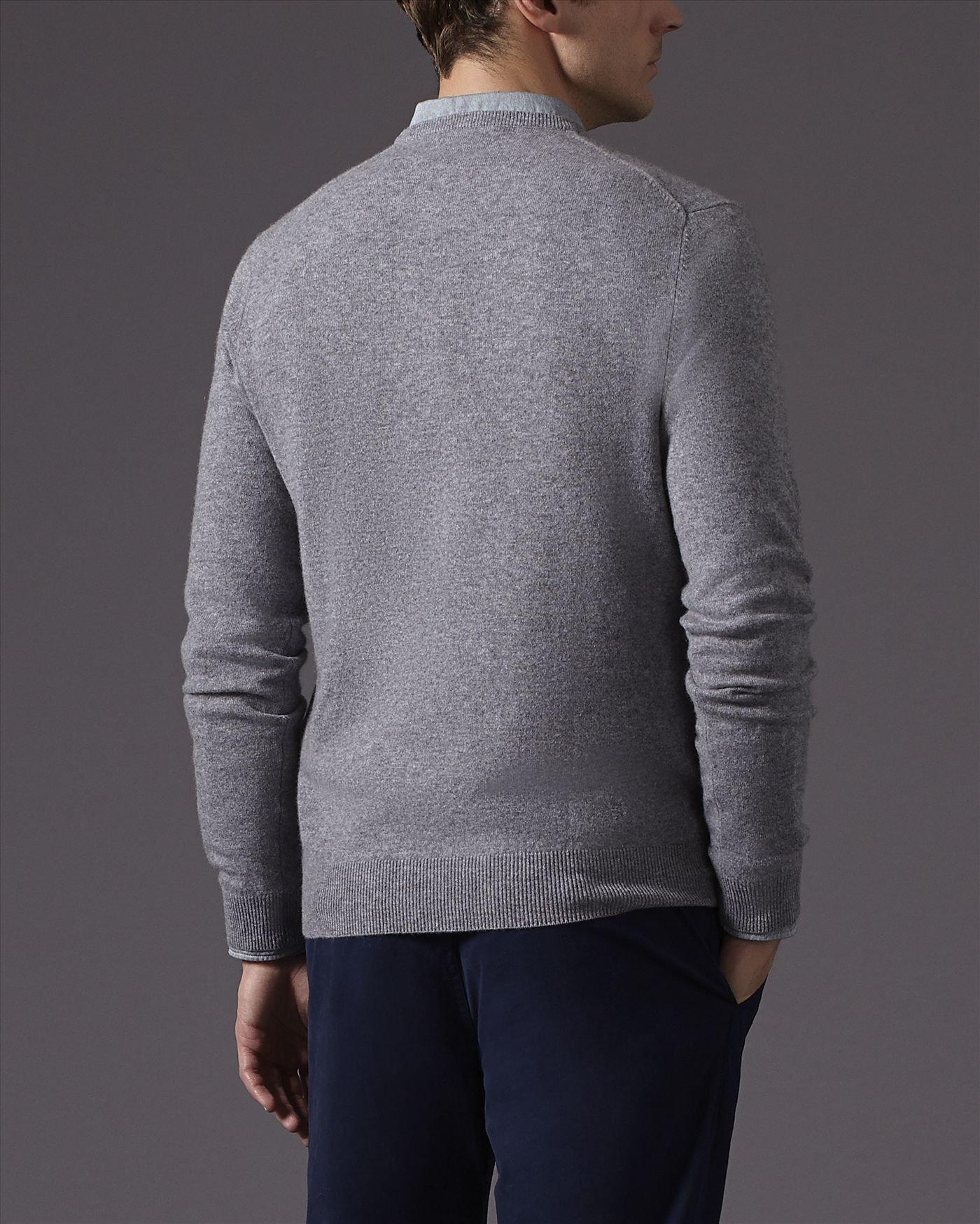 Lyst - Jaeger Cashmere Crew Neck Sweater in Gray for Men