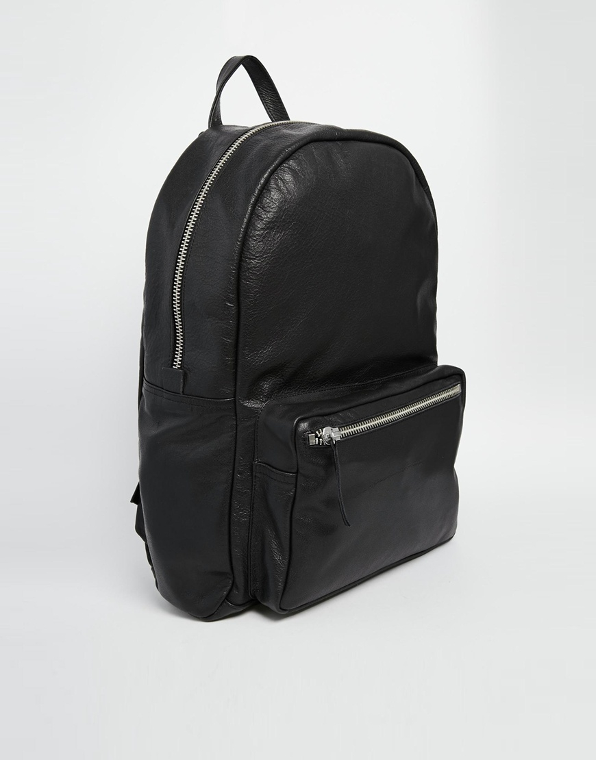 All Black Leather Backpack | IUCN Water