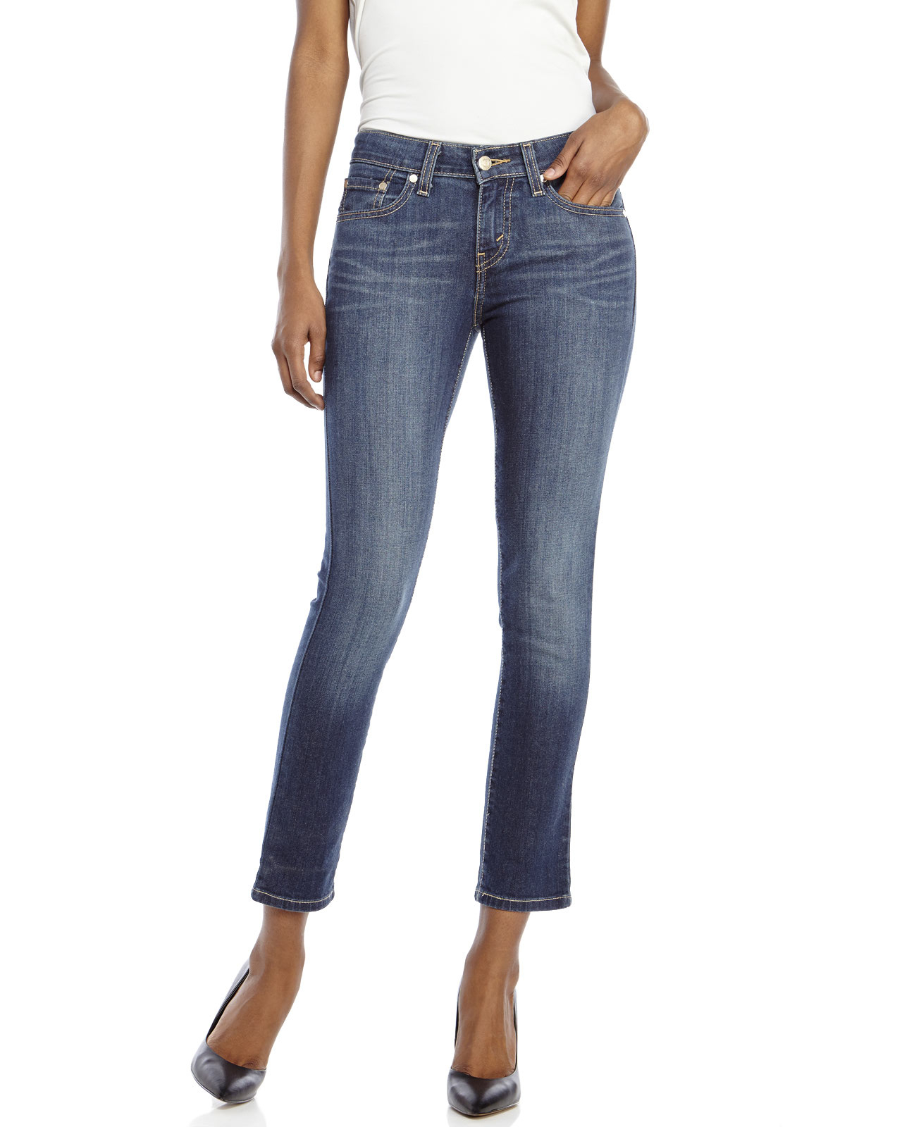 levi's mid rise skinny jeans