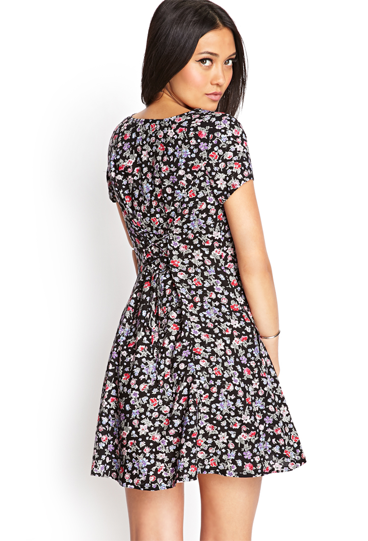 Forever 21 Ditsy Floral Buttoned Dress | Lyst