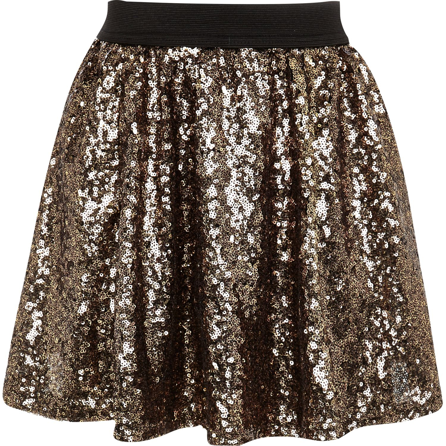 River island Girls Dark Gold Sequin Tutu Skirt in Gold | Lyst