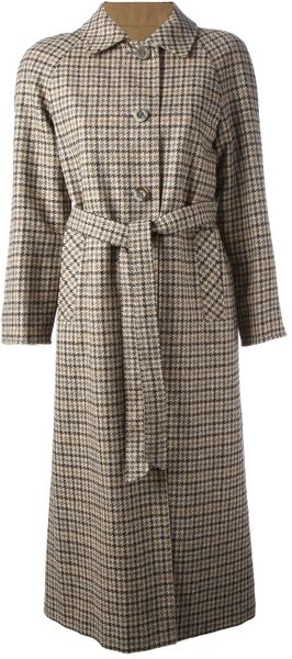 Aquascutum Vintage Checked Coat in Brown | Lyst
