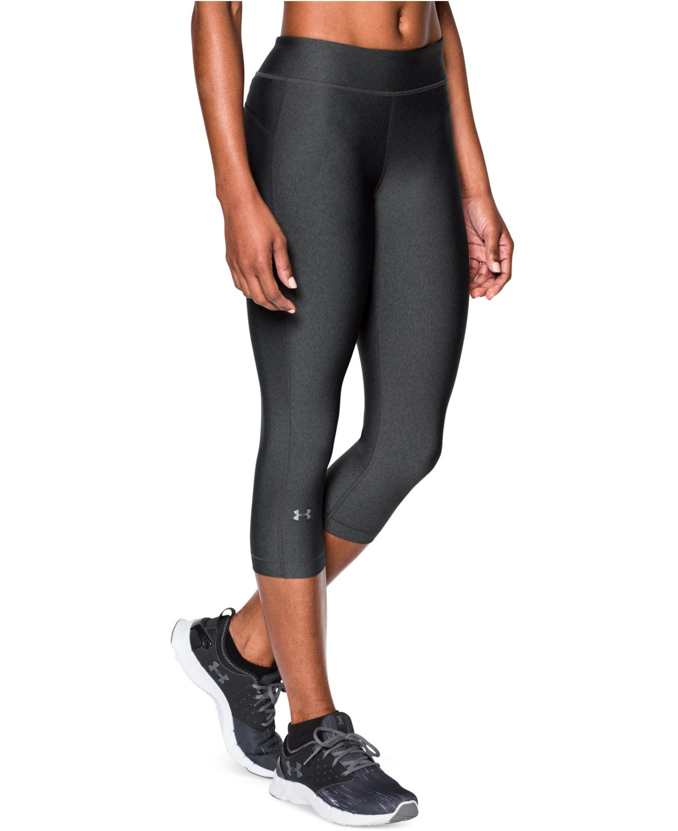 Under armour Heatgear® Capri Leggings in Gray (Carbon Heather) | Lyst