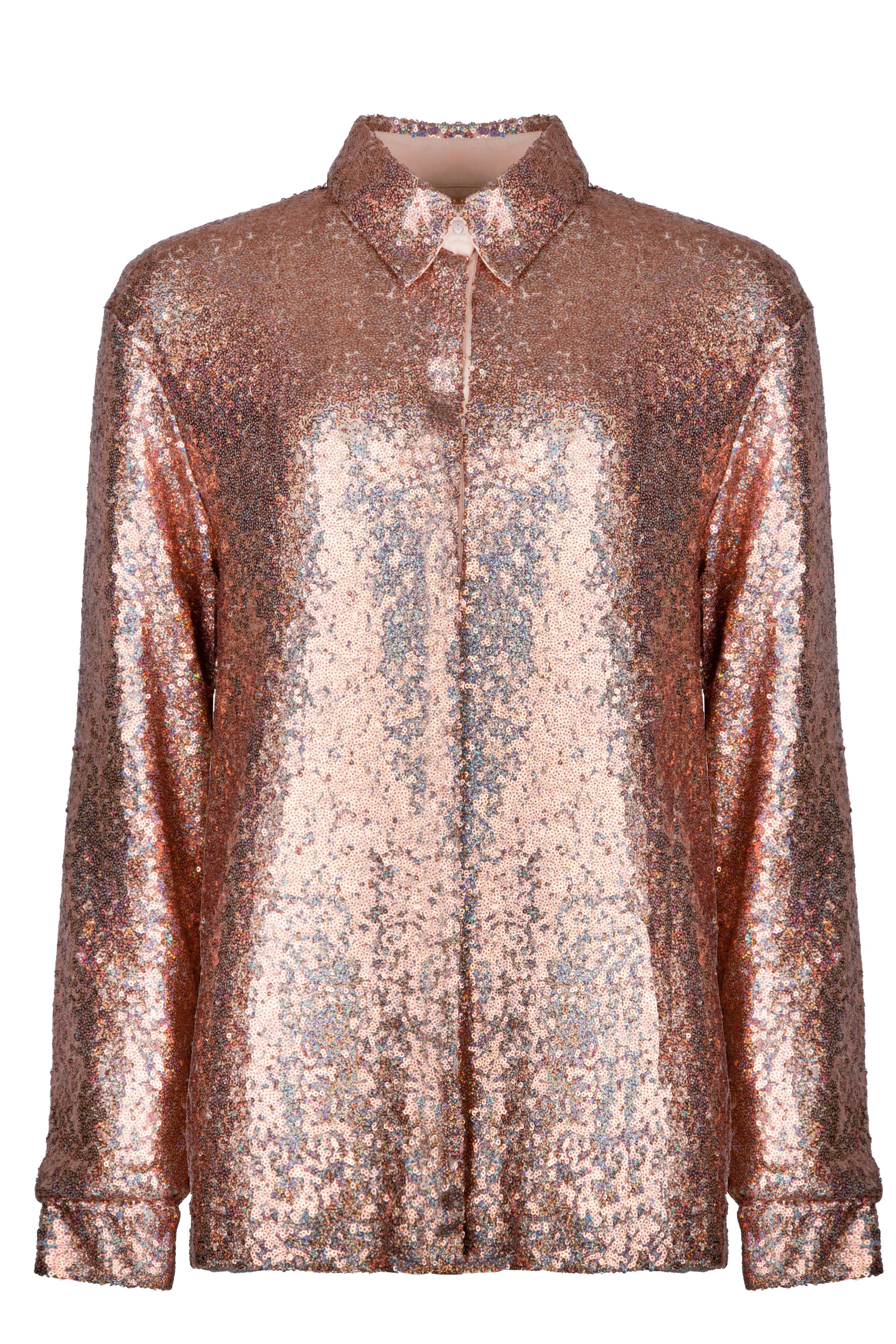 Lyst - Jaded London Rose Gold Sequin Shirt in Metallic