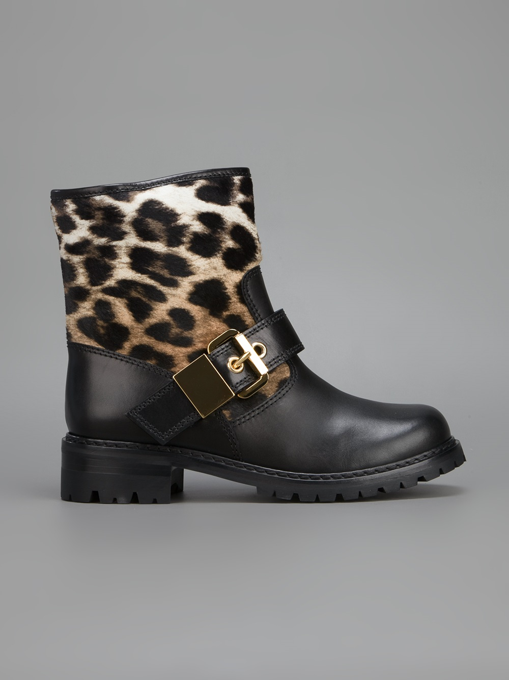 biker boots leopard