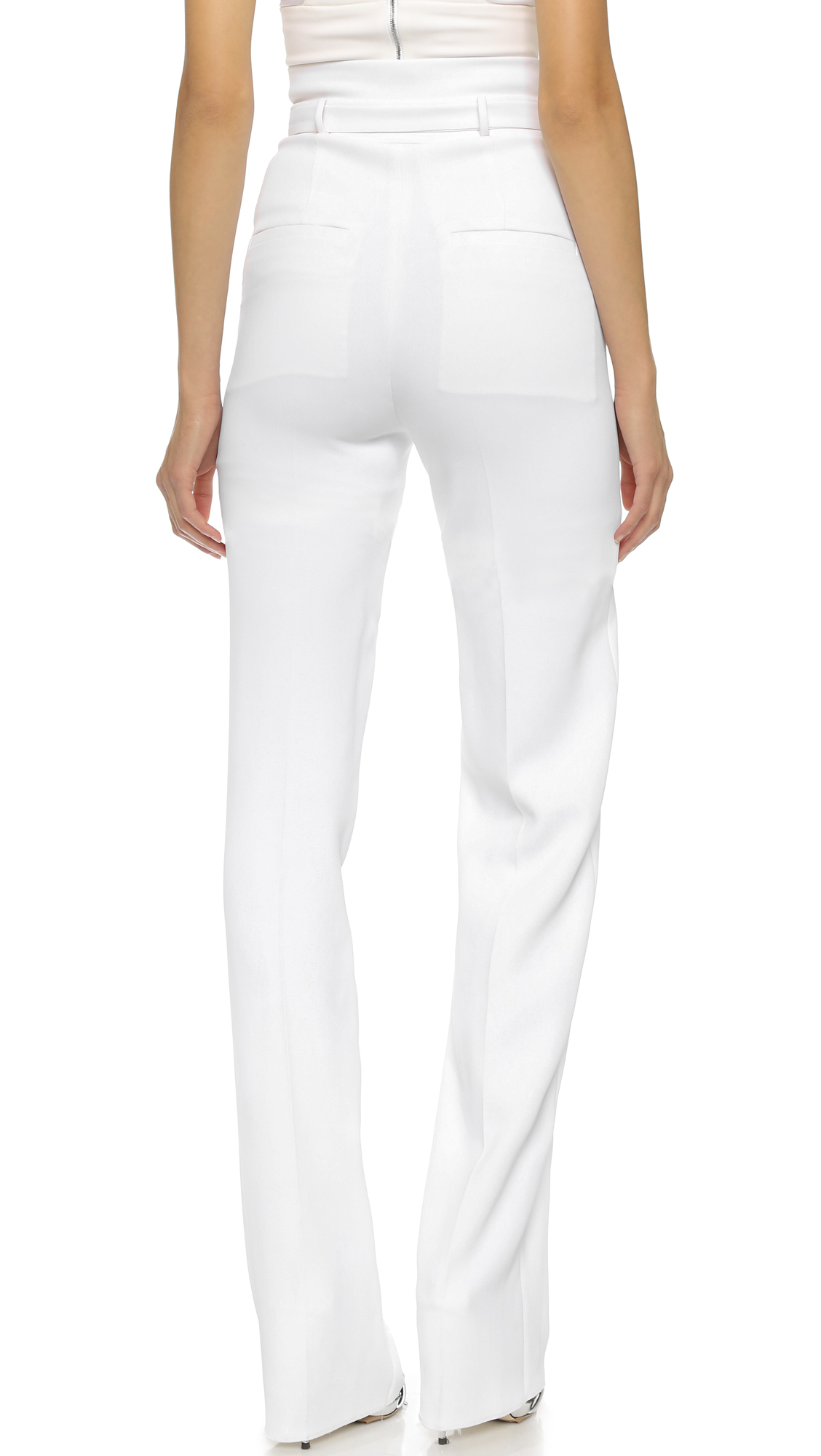 high waisted white dress pants