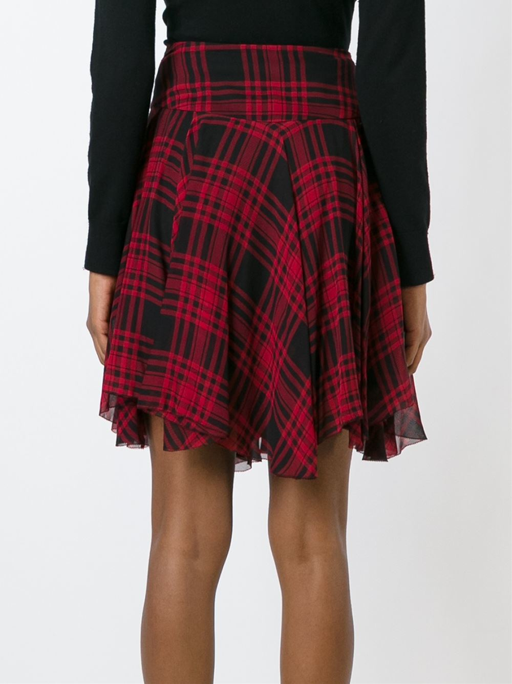 Asymmetrical skirt plaid clearance