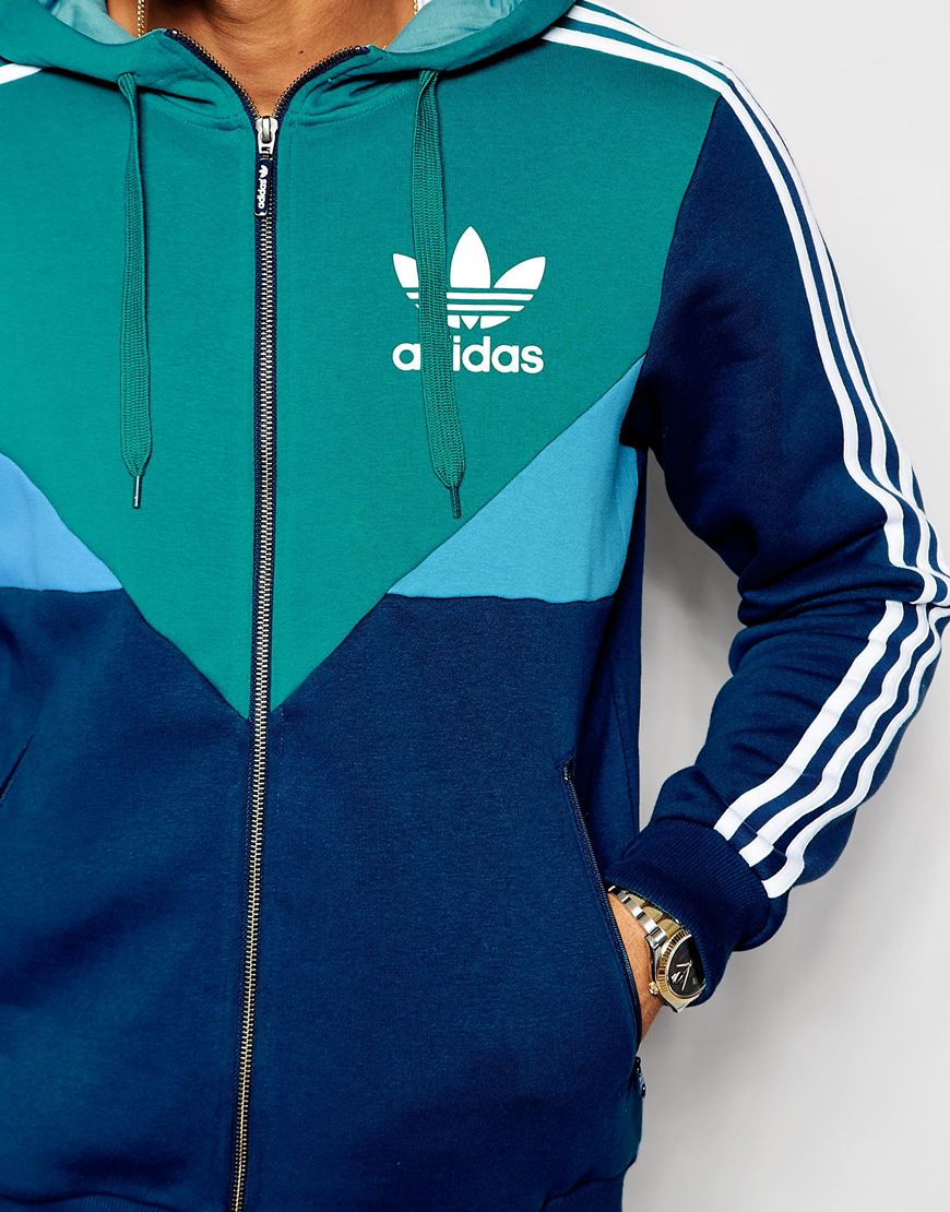 Lyst - Adidas Originals Zip-up Hoodie Aj6983 in Green for Men