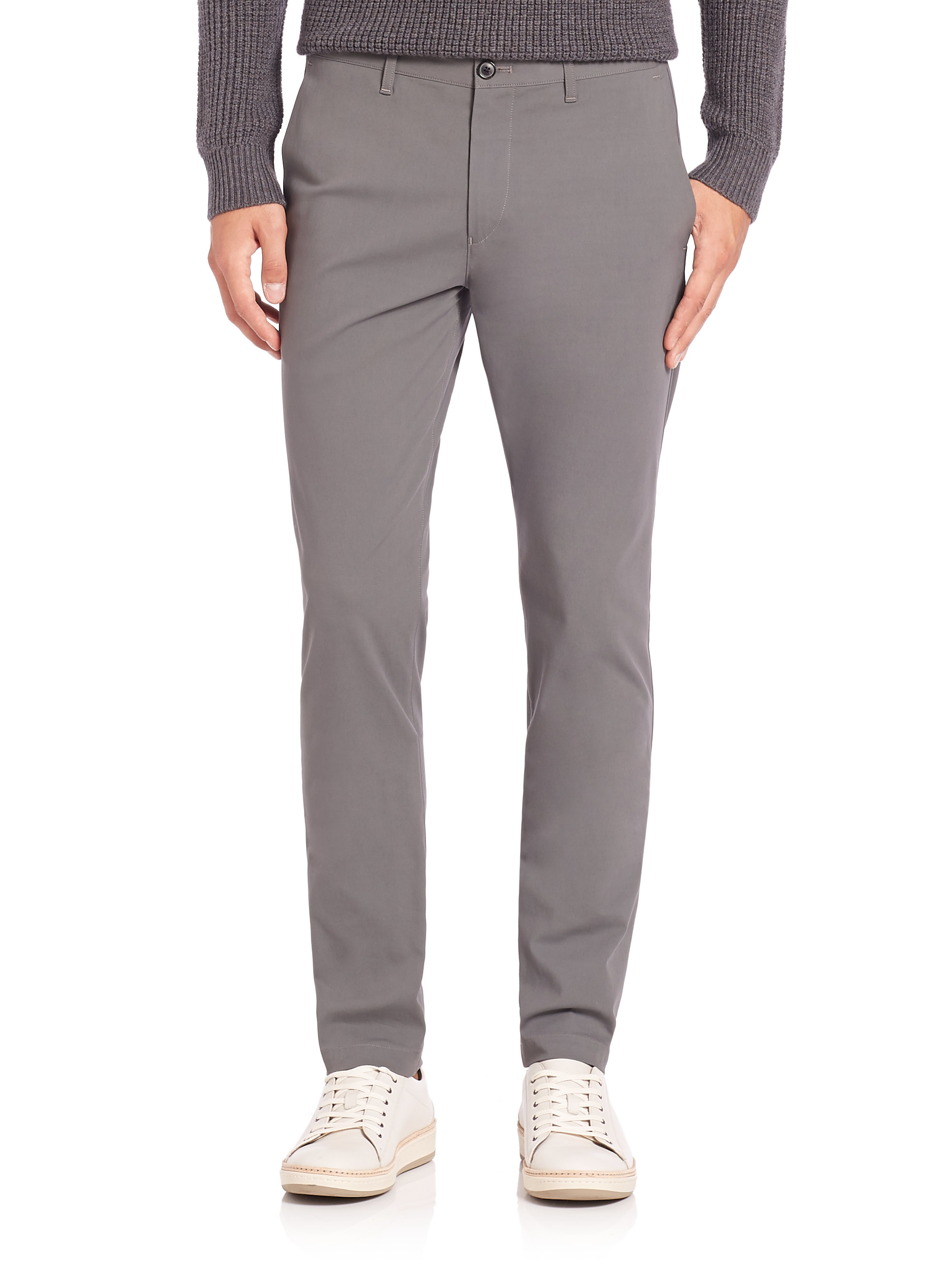 Lyst - Theory Zaine Witten Flat-front Pants in Gray for Men