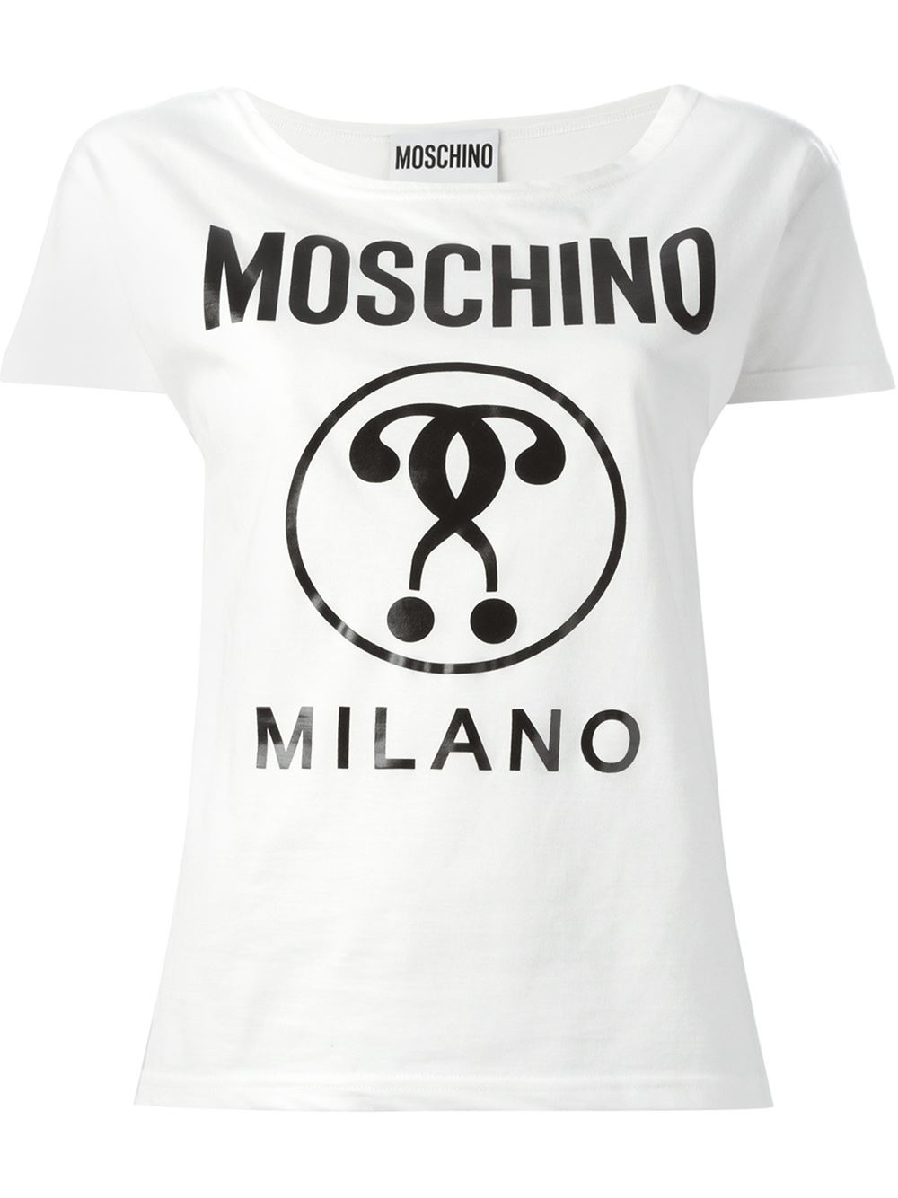 Moschino Logo Print T-Shirt in White | Lyst