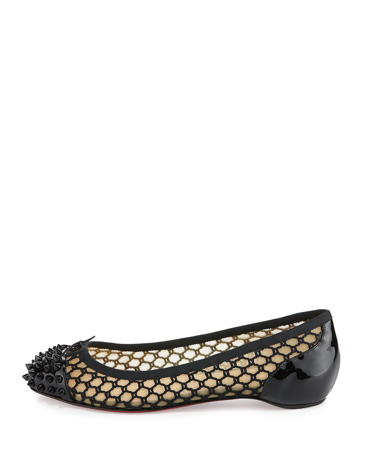 louboutin knock-off - Christian louboutin Mix Patent-Leather Ballet Flats in Black | Lyst