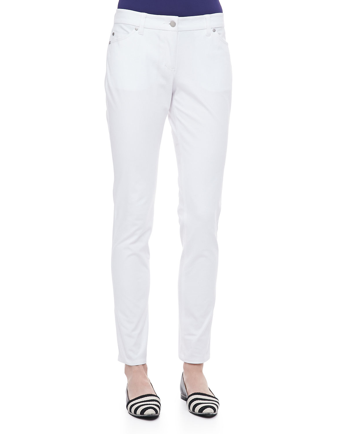 Lyst - Eileen Fisher Organic Cotton Skinny Jeans White in White