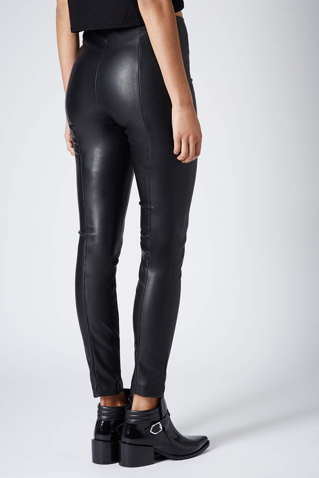 topshop flared leather trousers