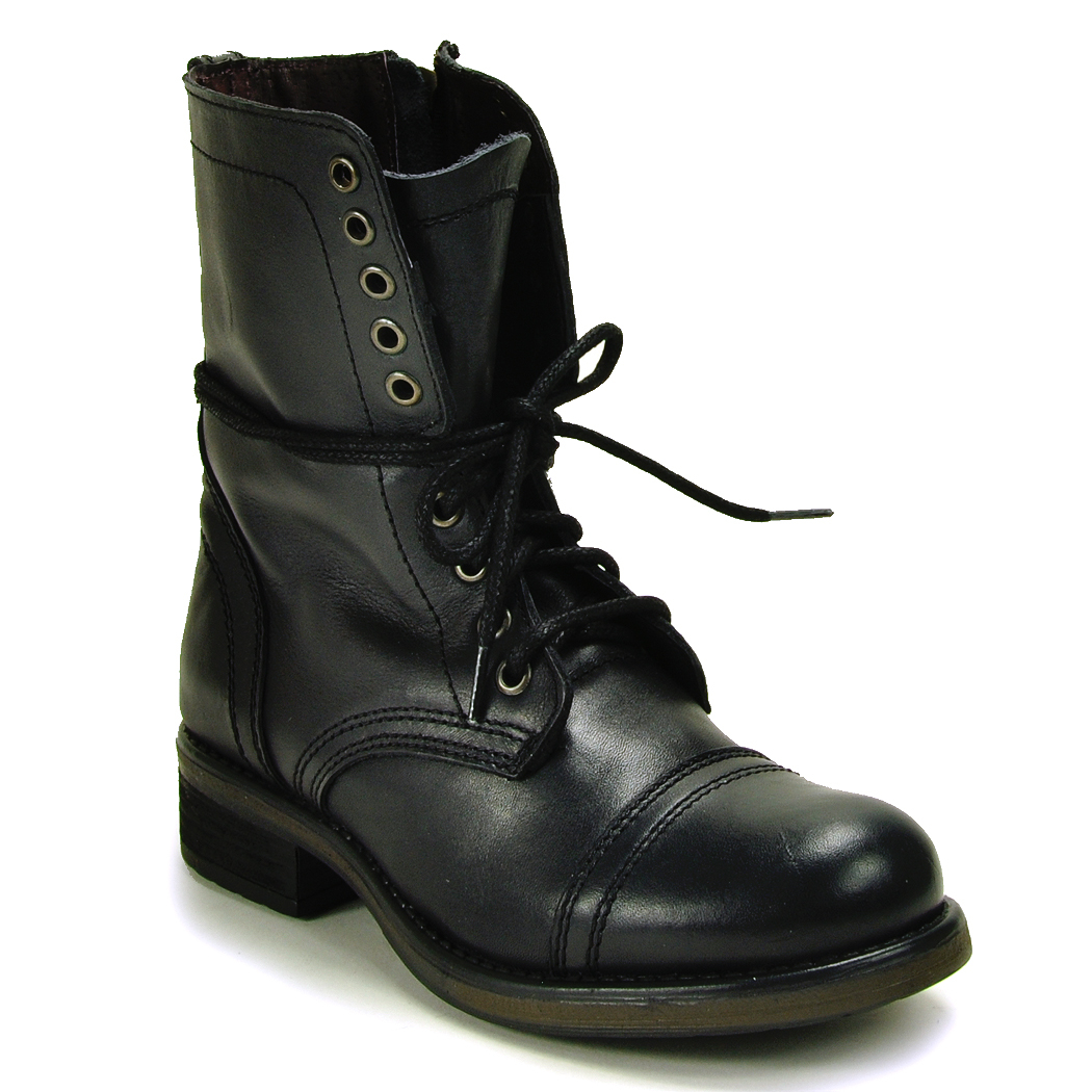 Lyst - Steve Madden Combat Boot in Black