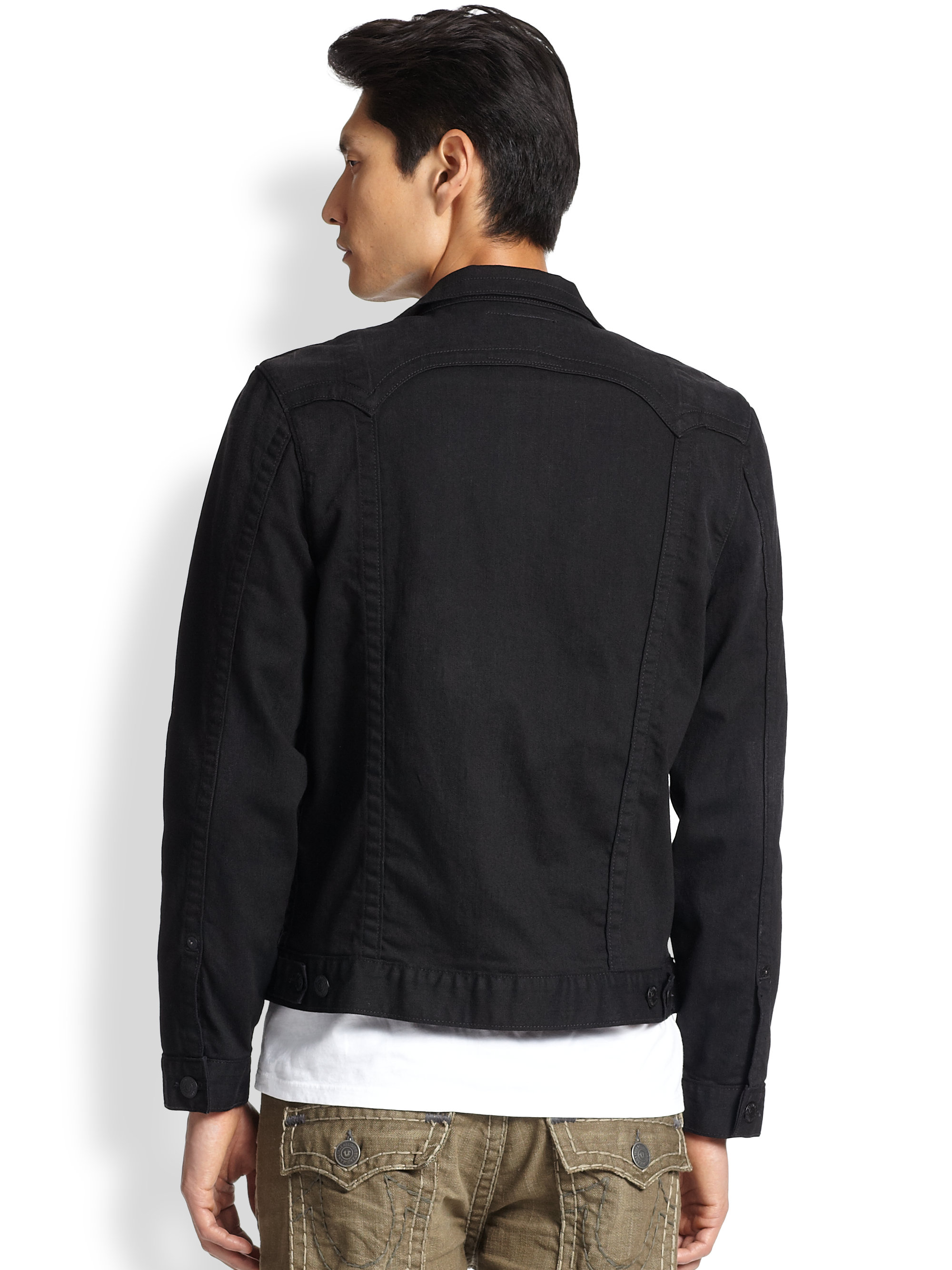 True Religion Danny Denim Trucker Jacket in Black for Men Lyst