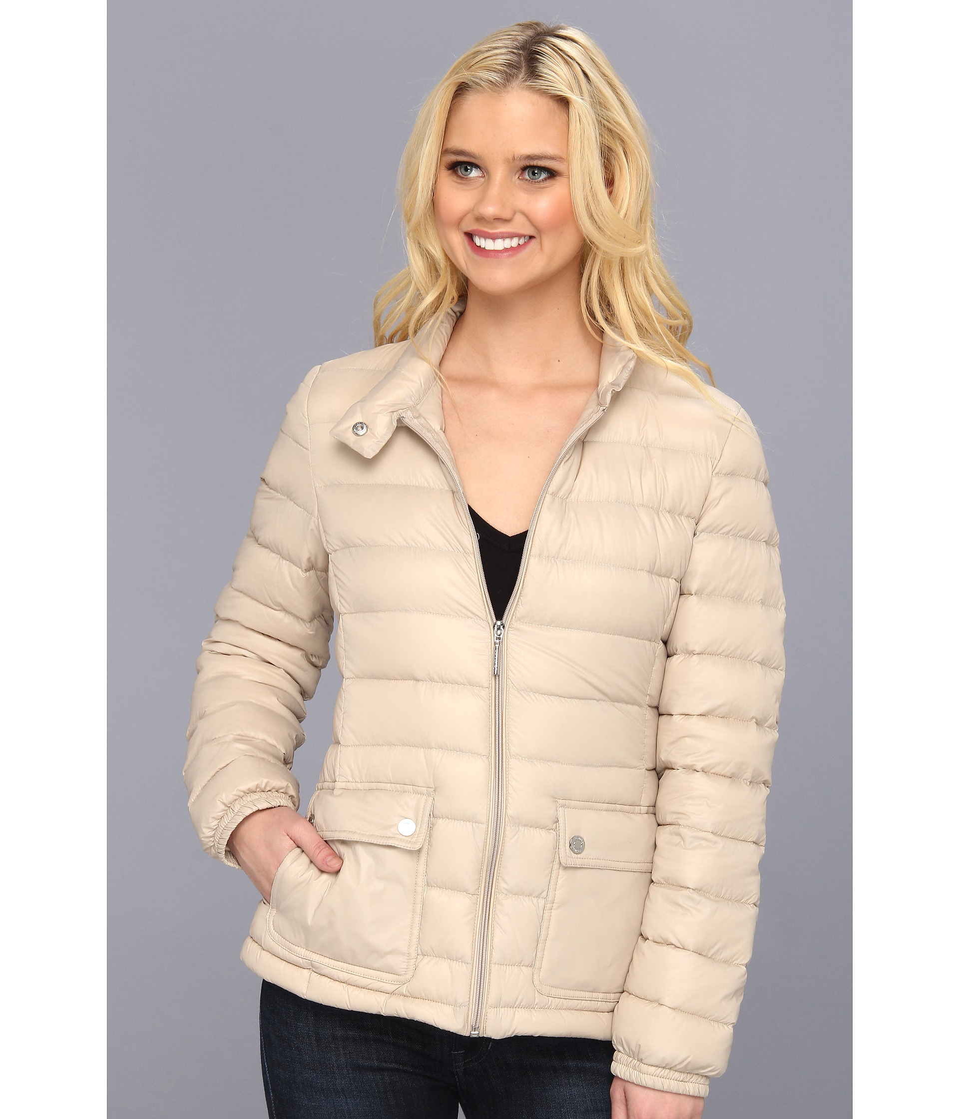 Lyst Calvin Klein Packable Down Jacket in Natural