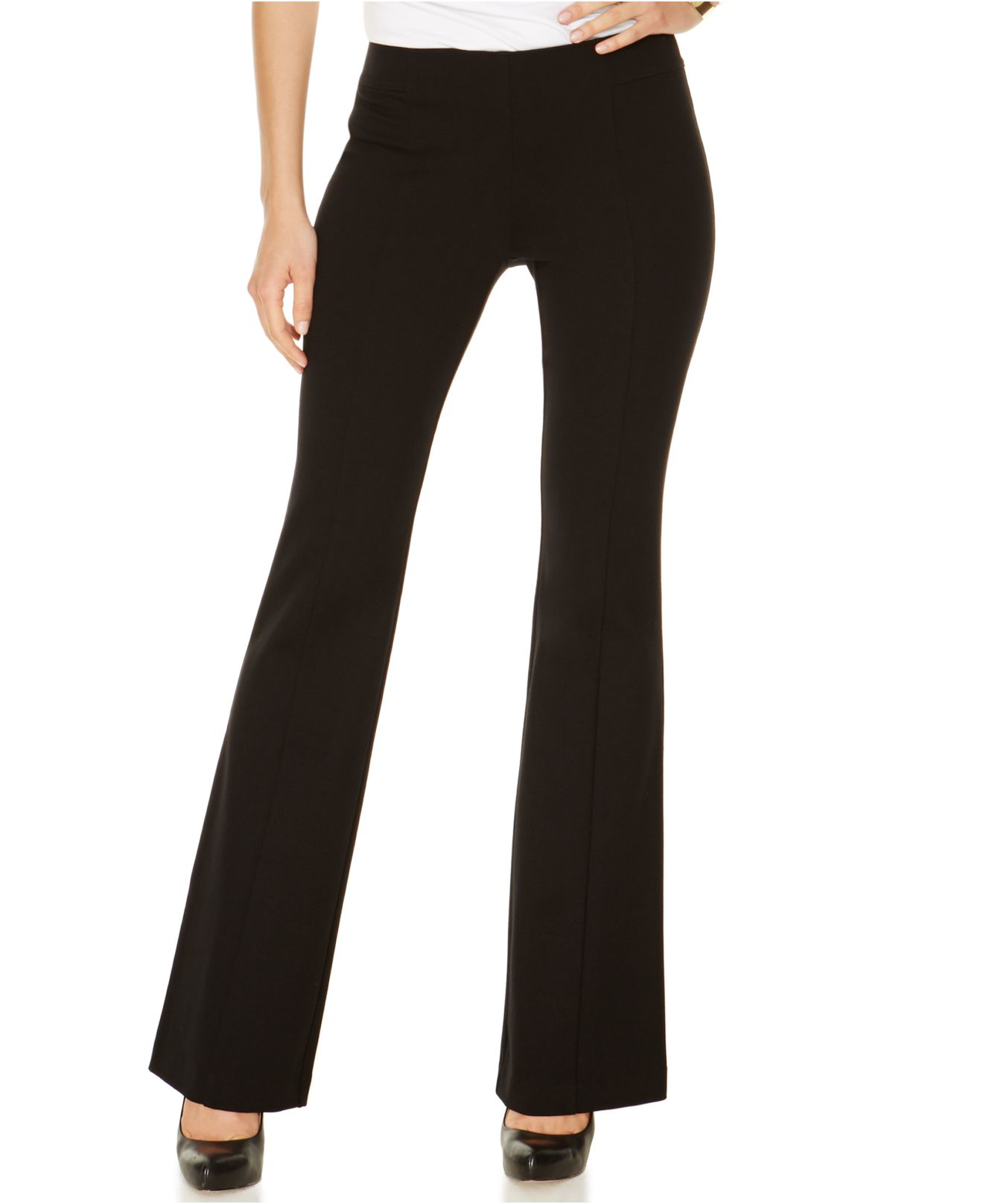 Inc international concepts Petite Curvy-fit Pull-on Bootcut Ponte Pants ...