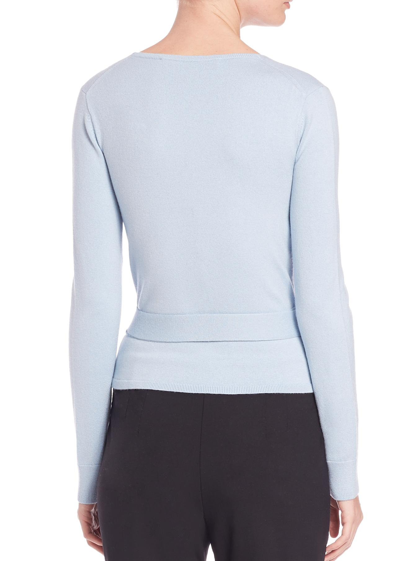 Diane von furstenberg Ballerina Wrap Sweater in Blue | Lyst