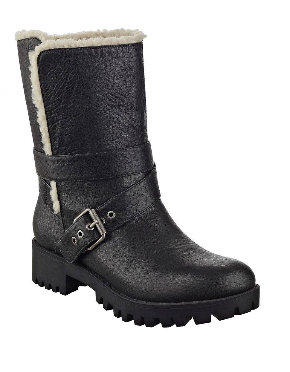 Nine west Olywn Sherpa-lined Boots in Black | Lyst