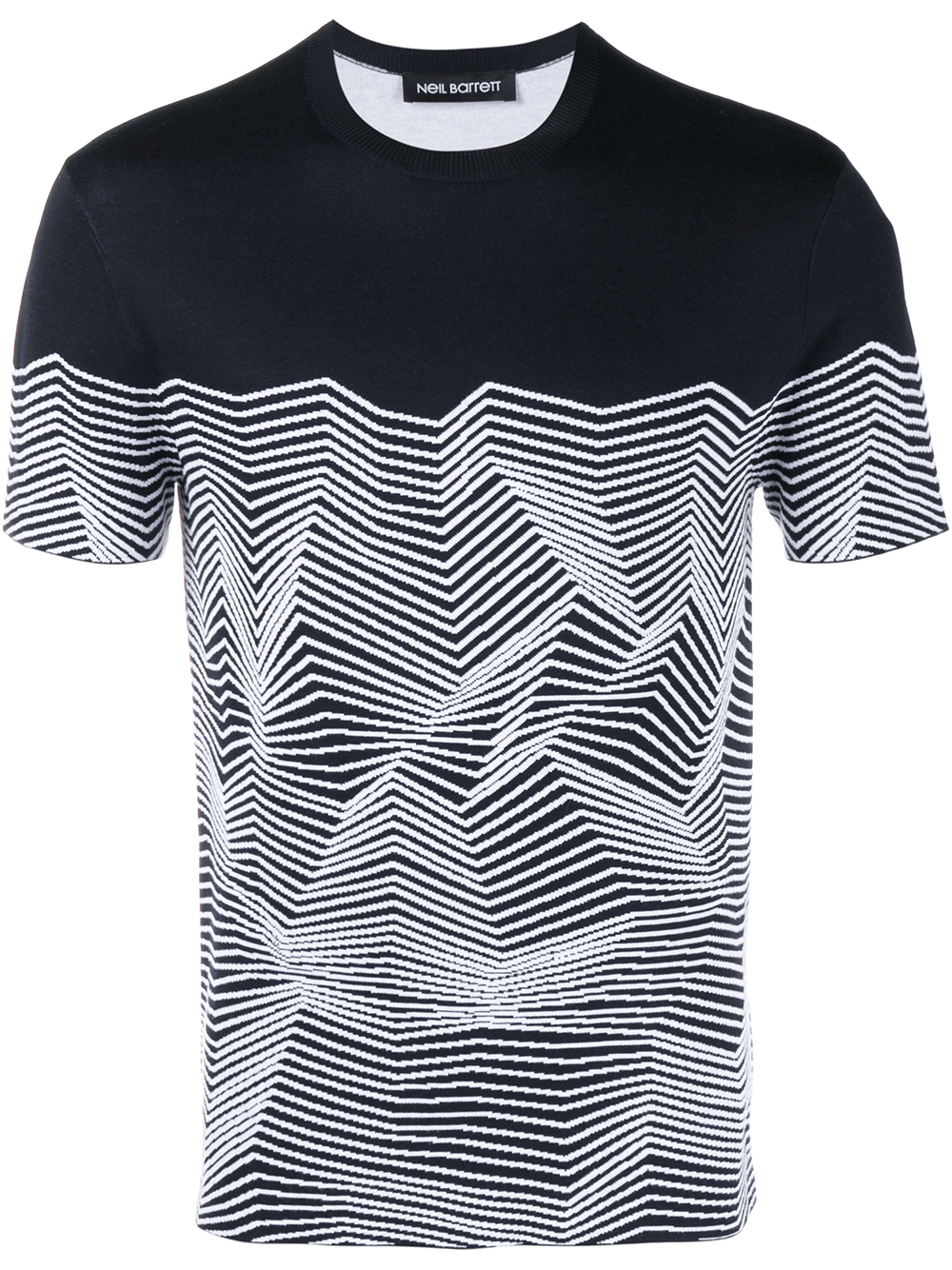 Neil barrett Jersey Optical Illusion Top in Blue for Men | Lyst