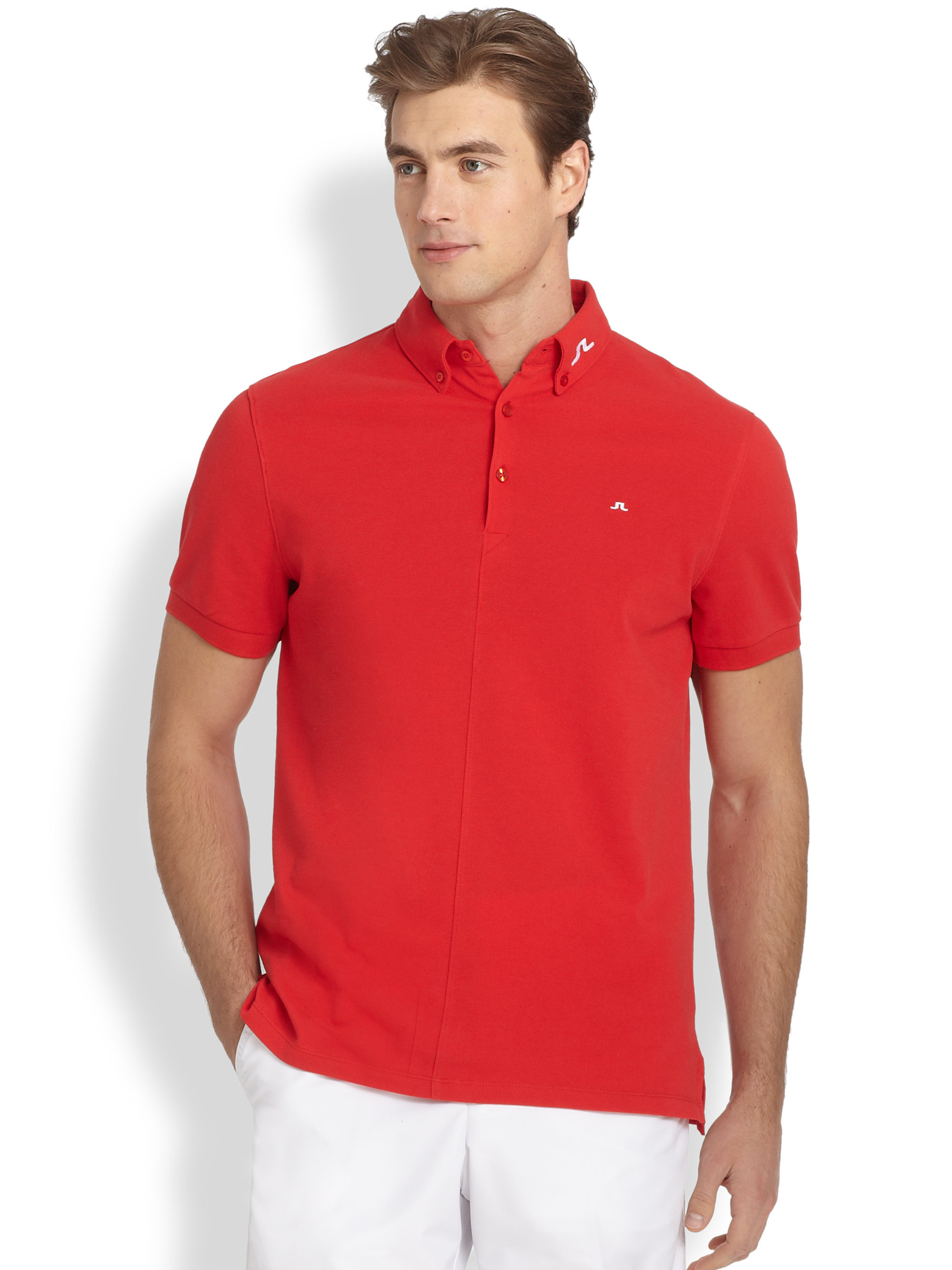 J.lindeberg Rubi Organic Cotton Polo Shirt in Red for Men | Lyst