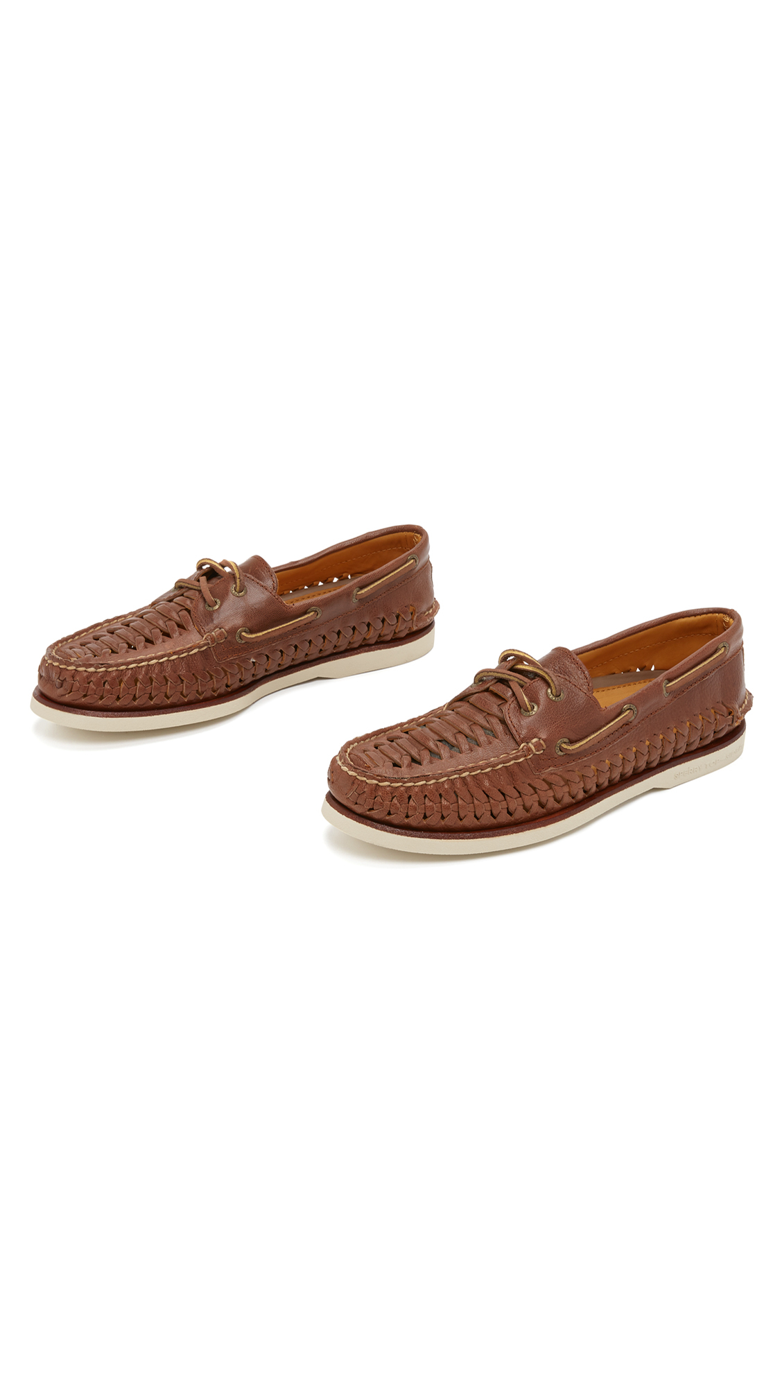 Lyst Sperry Top Sider Gold A O 2 Eye Woven Boat Shoe In lyst sperry top sider gold a o 2 eye woven boat shoe in