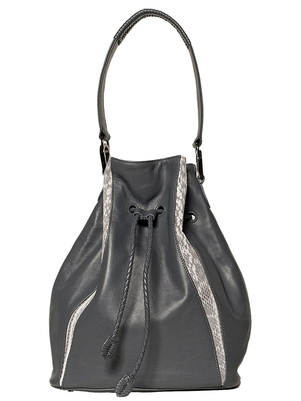 Khirma eliazov Celine Leather Bucket Bag in Gray (grey) | Lyst  