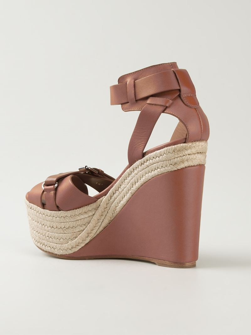 comfortable brown wedge sandals