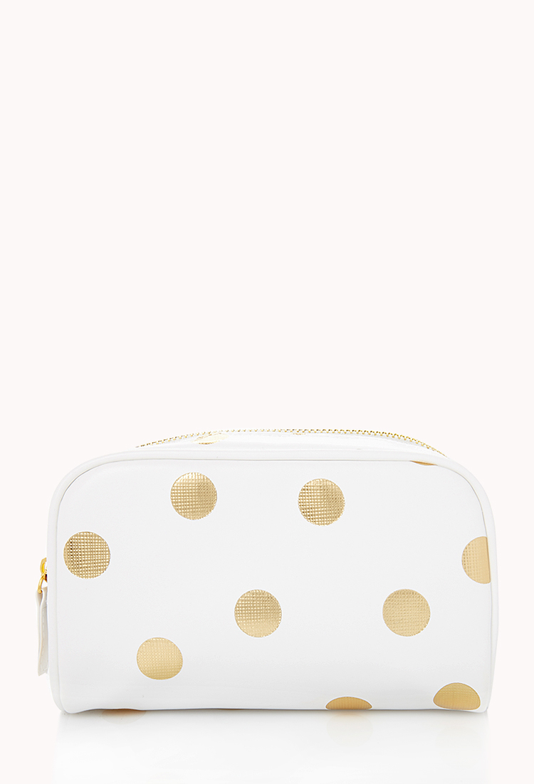 Lyst Forever 21 Metallic Polka Dot Cosmetic Bag in Metallic