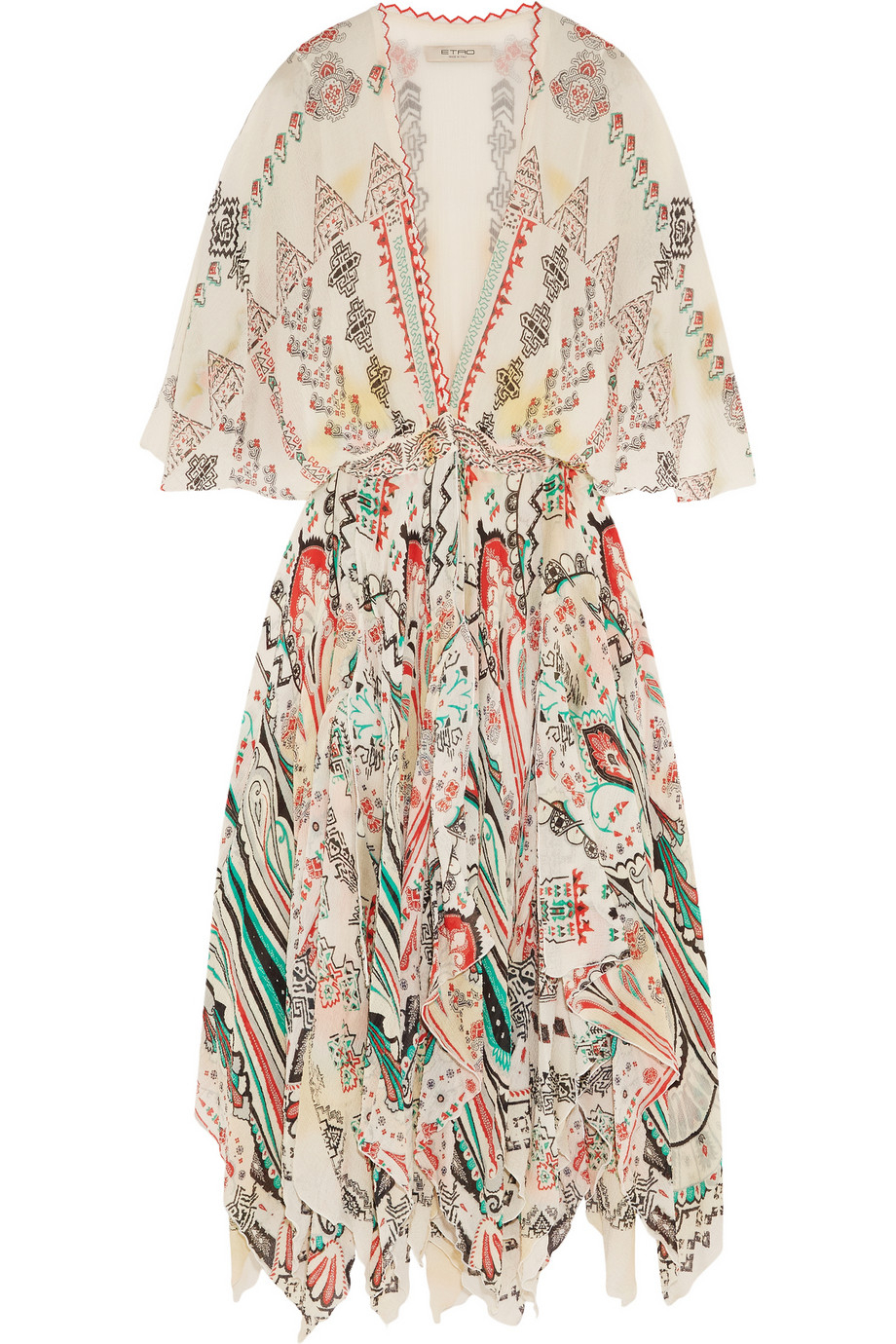 Etro Prairie Print Handkerchief Dress In White Lyst Gallery